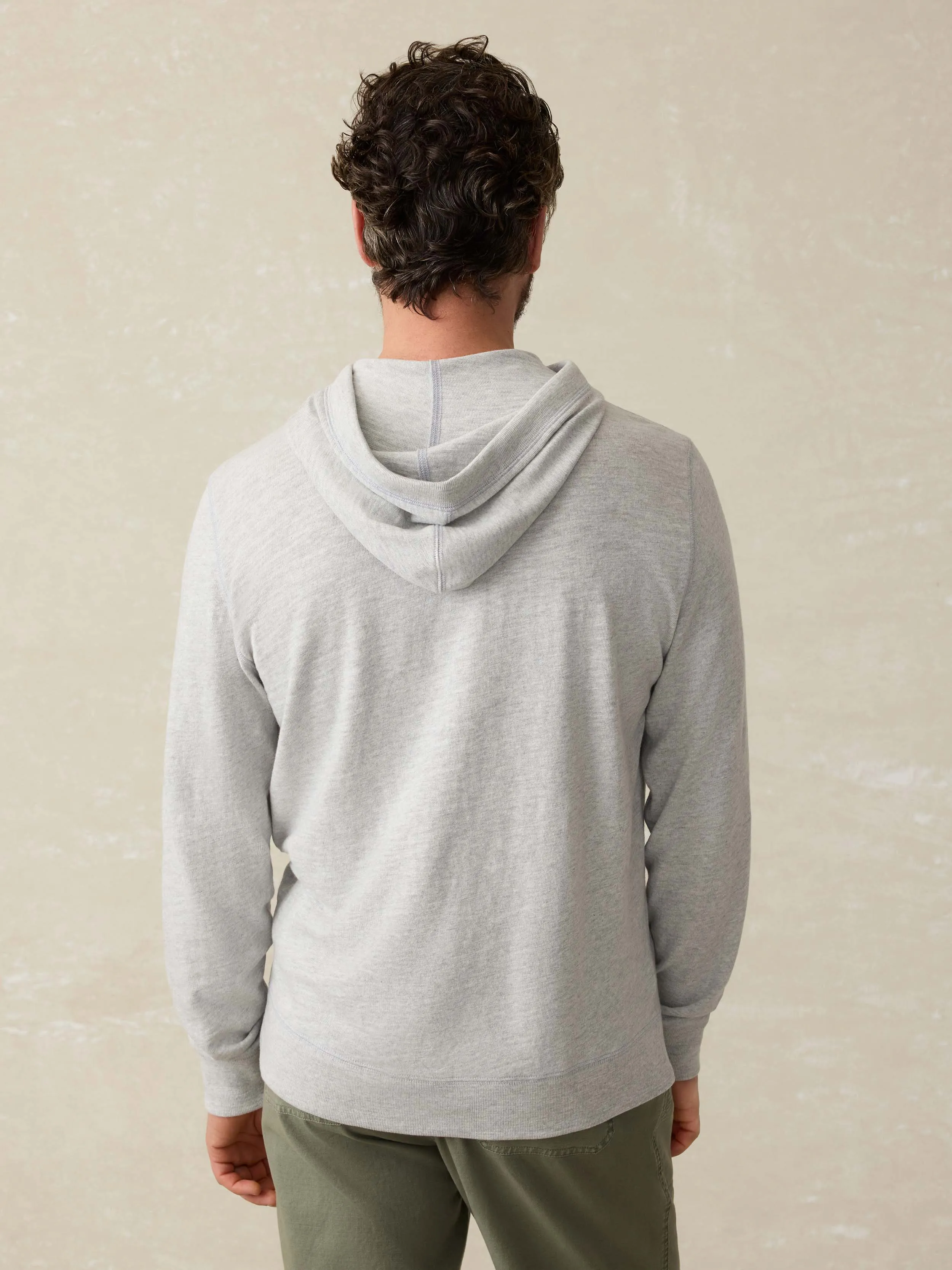 Sunwashed Slub Hoodie - Light Grey Heather Surf Stripe sold by Faherty product image thumbnail 2