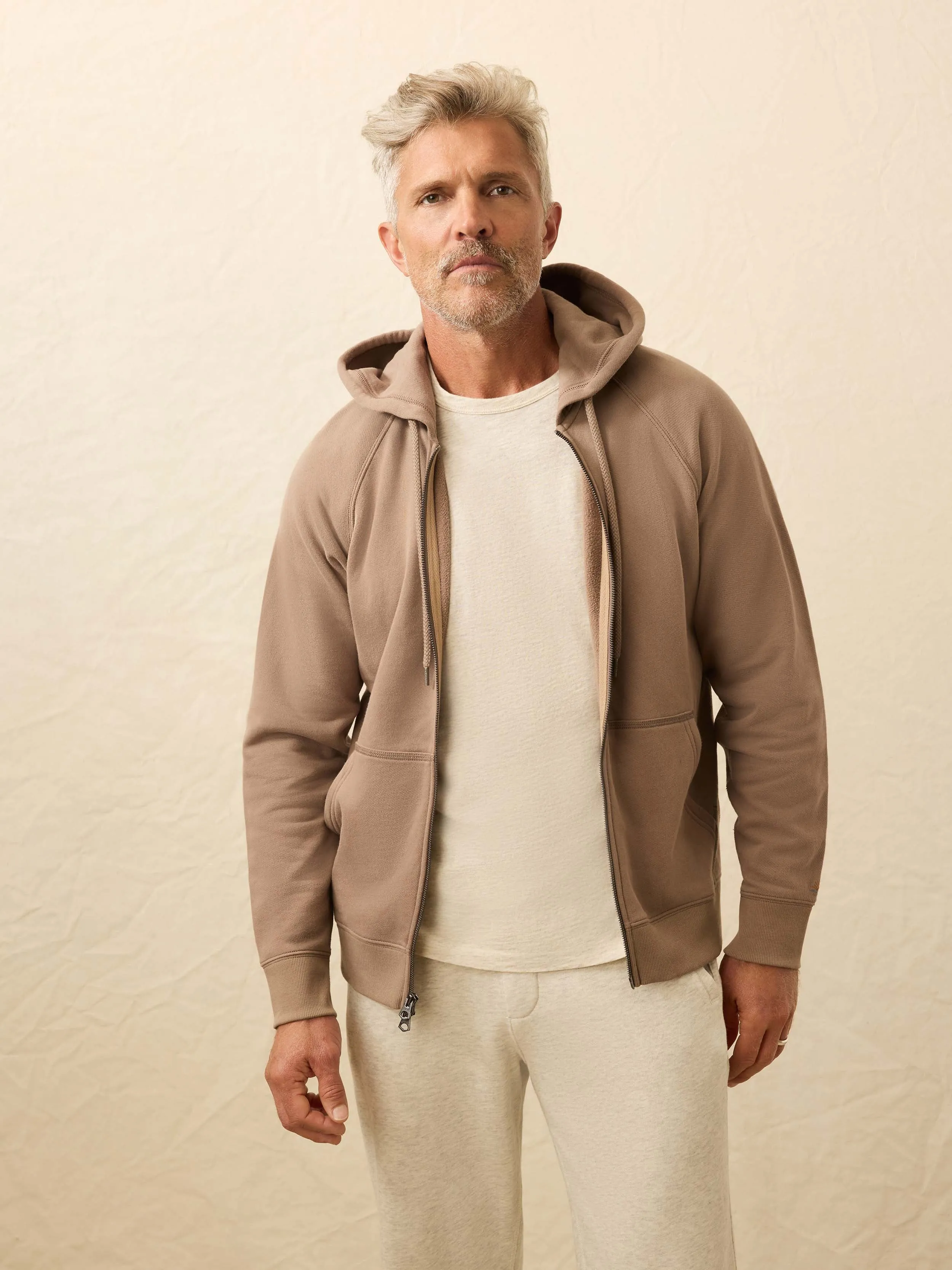 High Standard Fleece Zip Hoodie - Walnut Branch sold by Faherty product image thumbnail 3