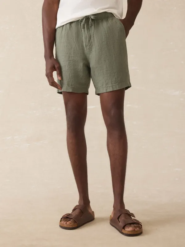 Essential Linen Short (6.5" Inseam) - Spruce sold by Faherty