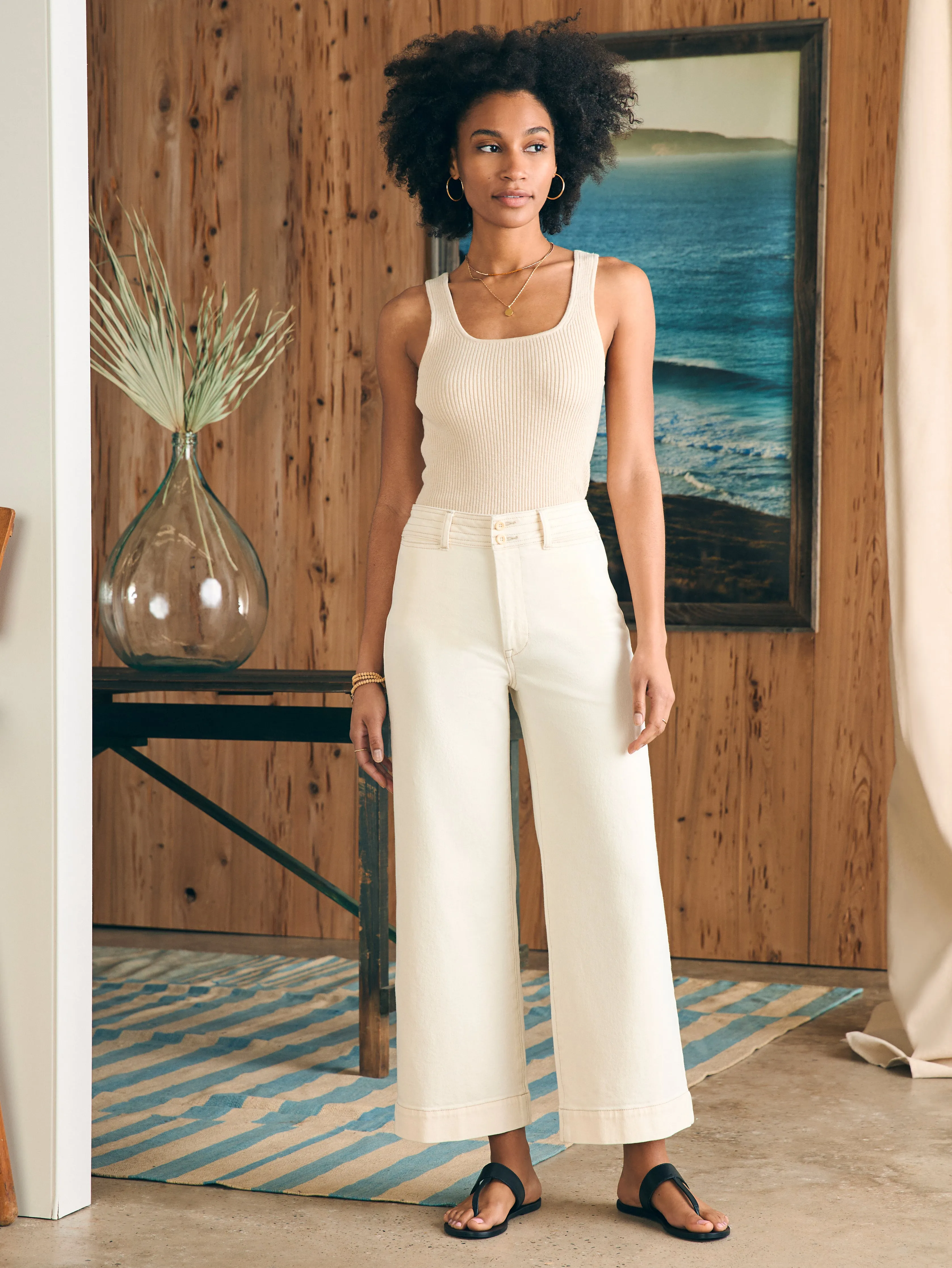 Harbor Crop Jean - White Dune Wash sold by Faherty product image thumbnail 2