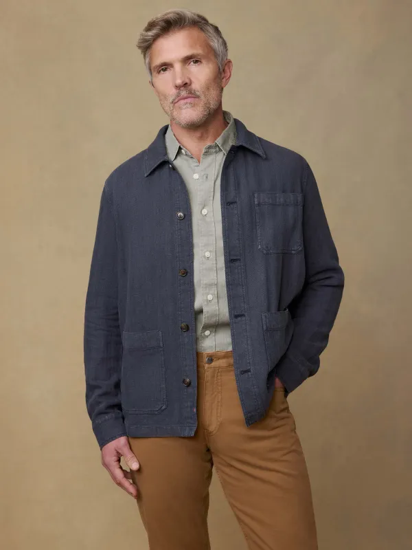Herringbone Studio Jacket - Polar Night Herringbone sold by Faherty