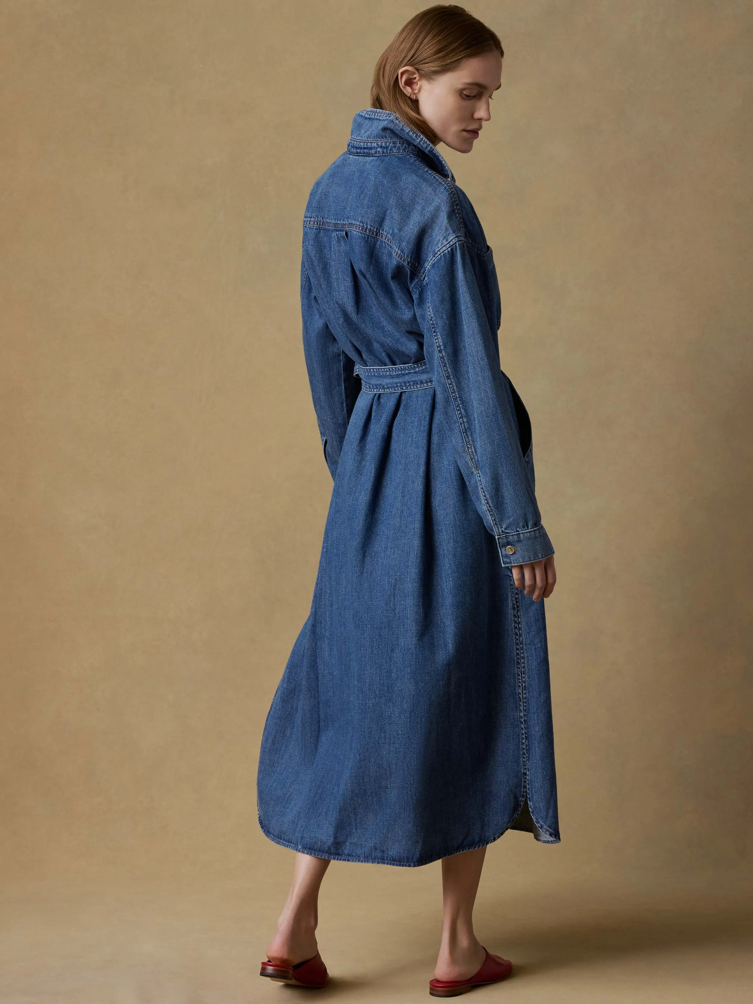Sunfair Denim Cleo Shirtdress - Beacon Hill Wash sold by Faherty product image thumbnail 4
