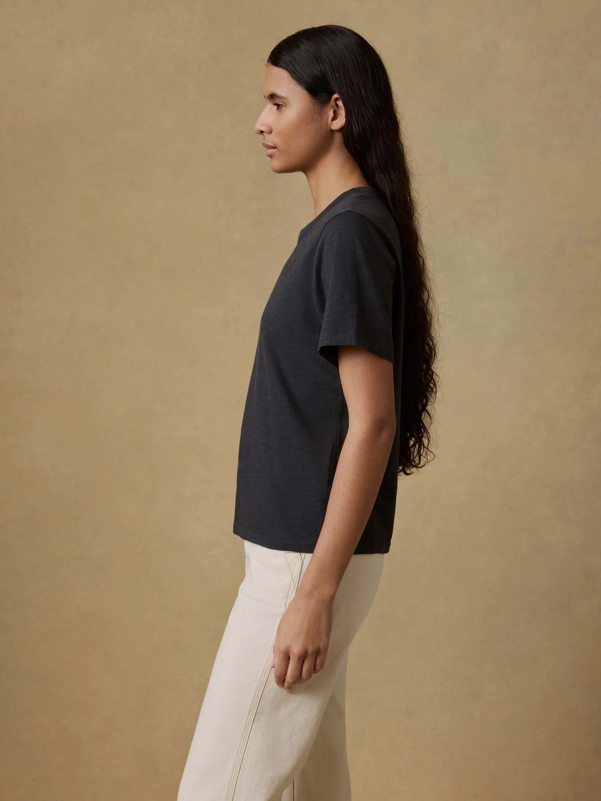 Sunwashed Essential Tee - Washed Black sold by Faherty product image thumbnail 5