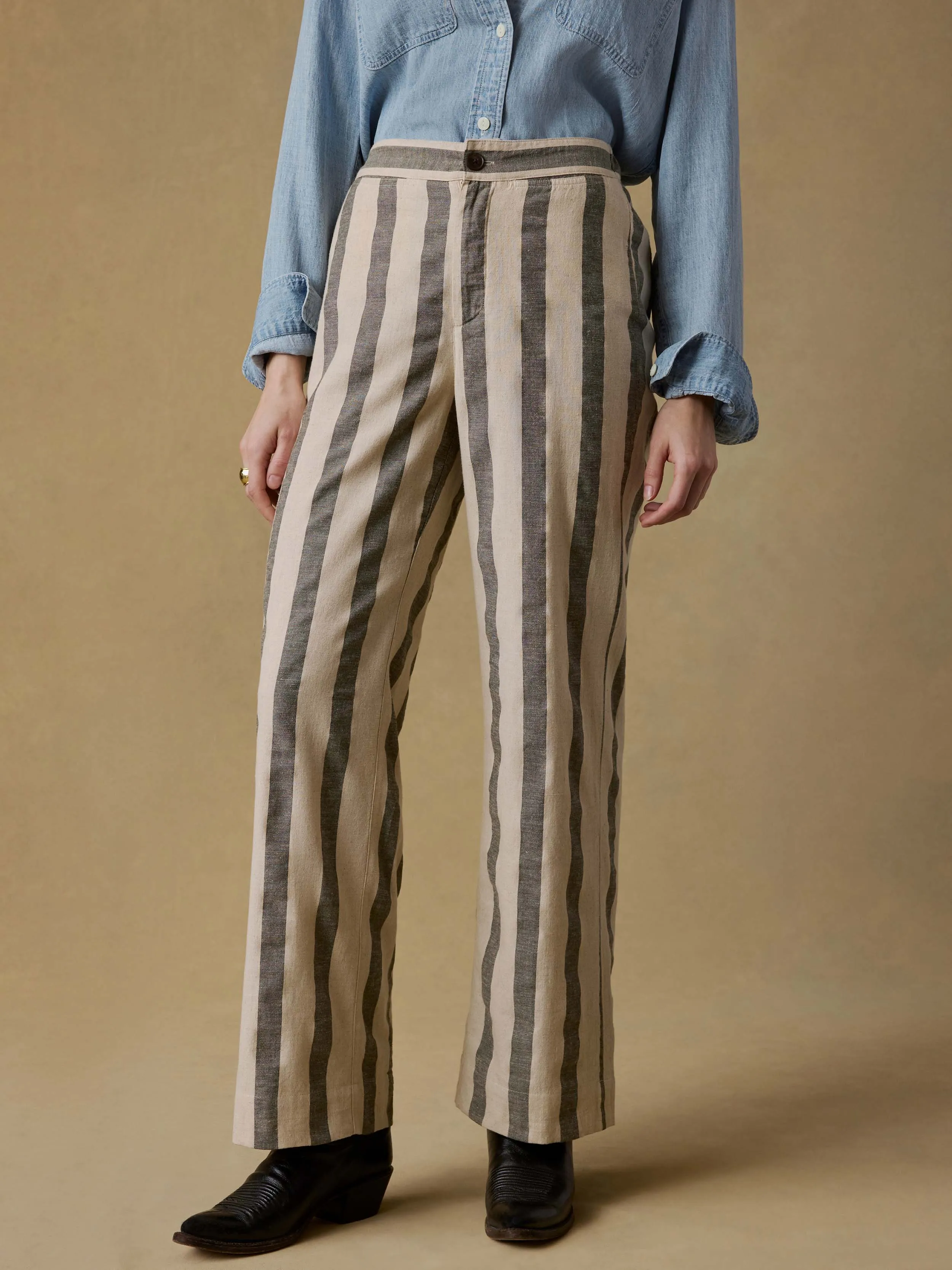 Sun Strider Cotton Linen Pant - Pine Bay Stripe sold by Faherty product image thumbnail 3