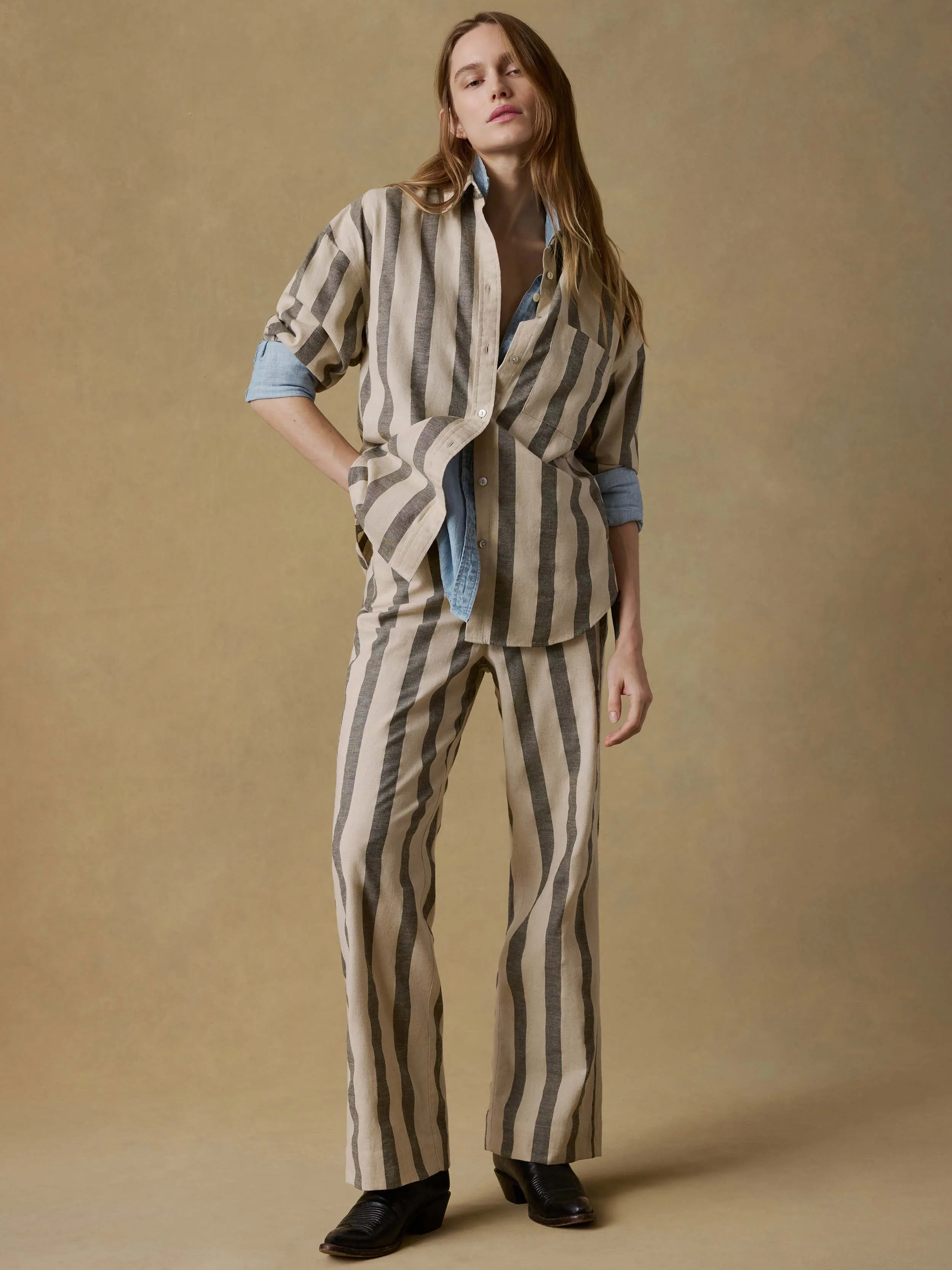 Sun Strider Cotton Linen Pant - Pine Bay Stripe sold by Faherty product image thumbnail 2