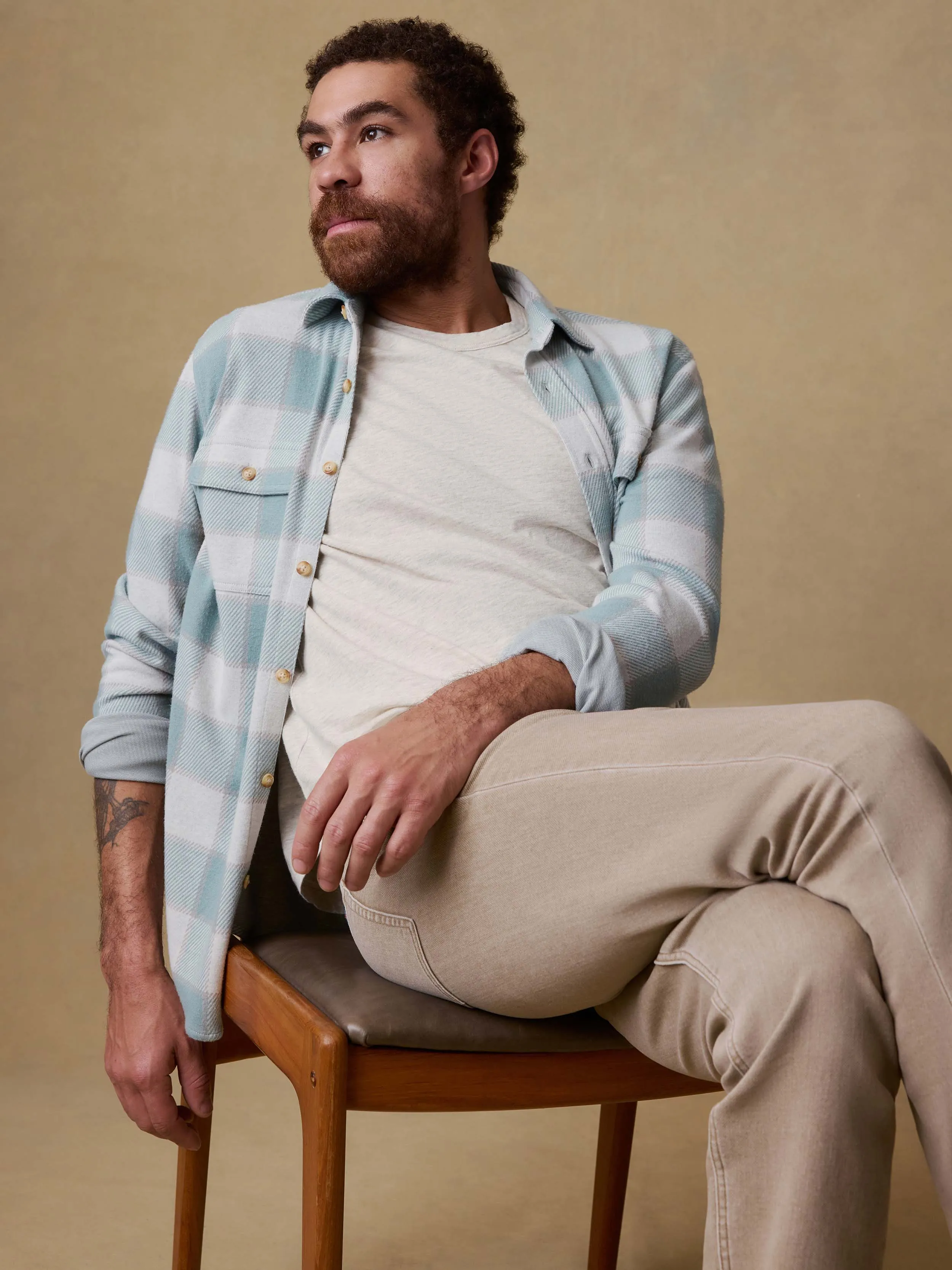 Legend™ Sweater Shirt - Island Sage Plaid sold by Faherty product image thumbnail 4