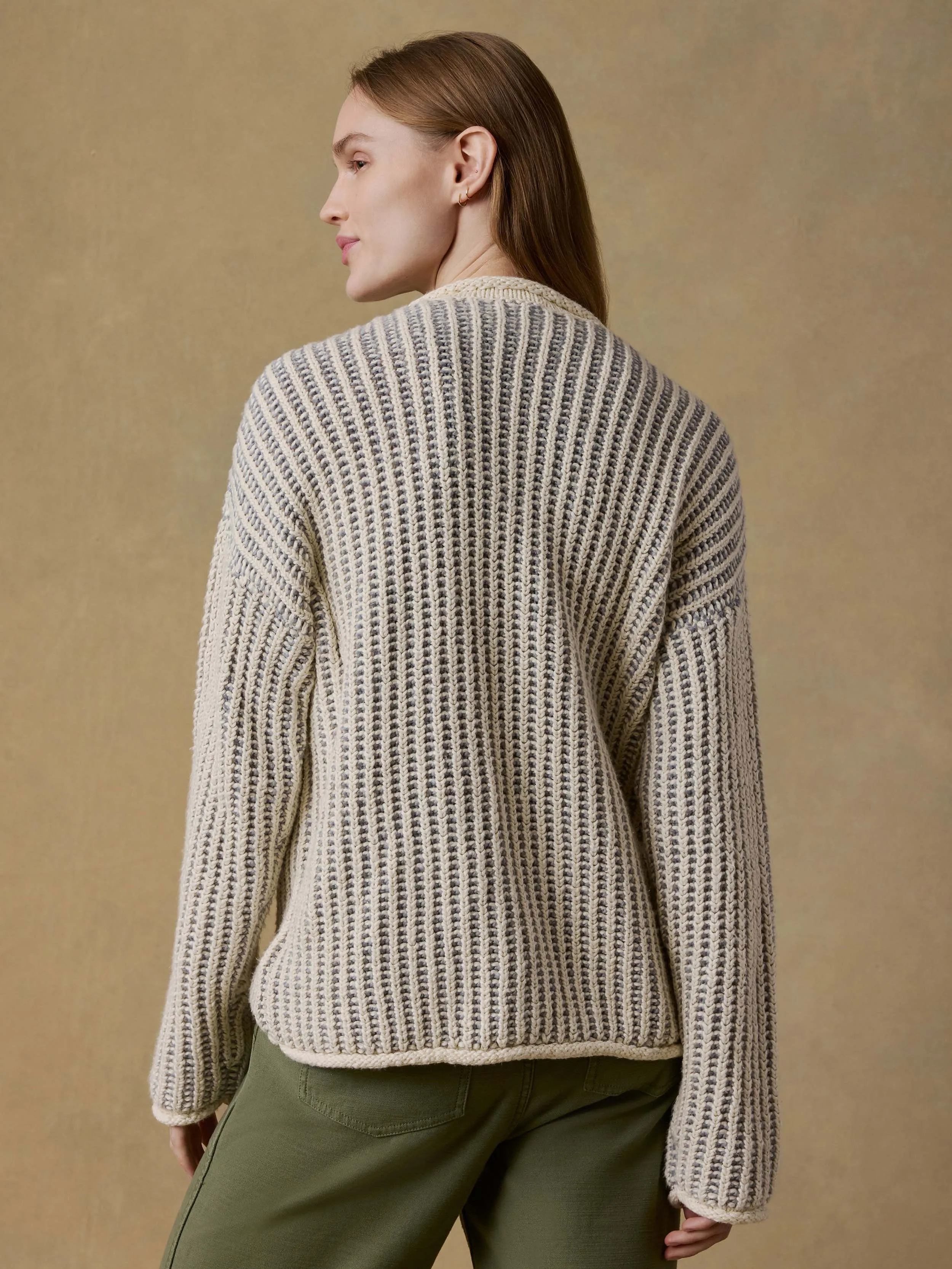 Heirloom Cotton Rollneck Sweater - Cream sold by Faherty product image thumbnail 5