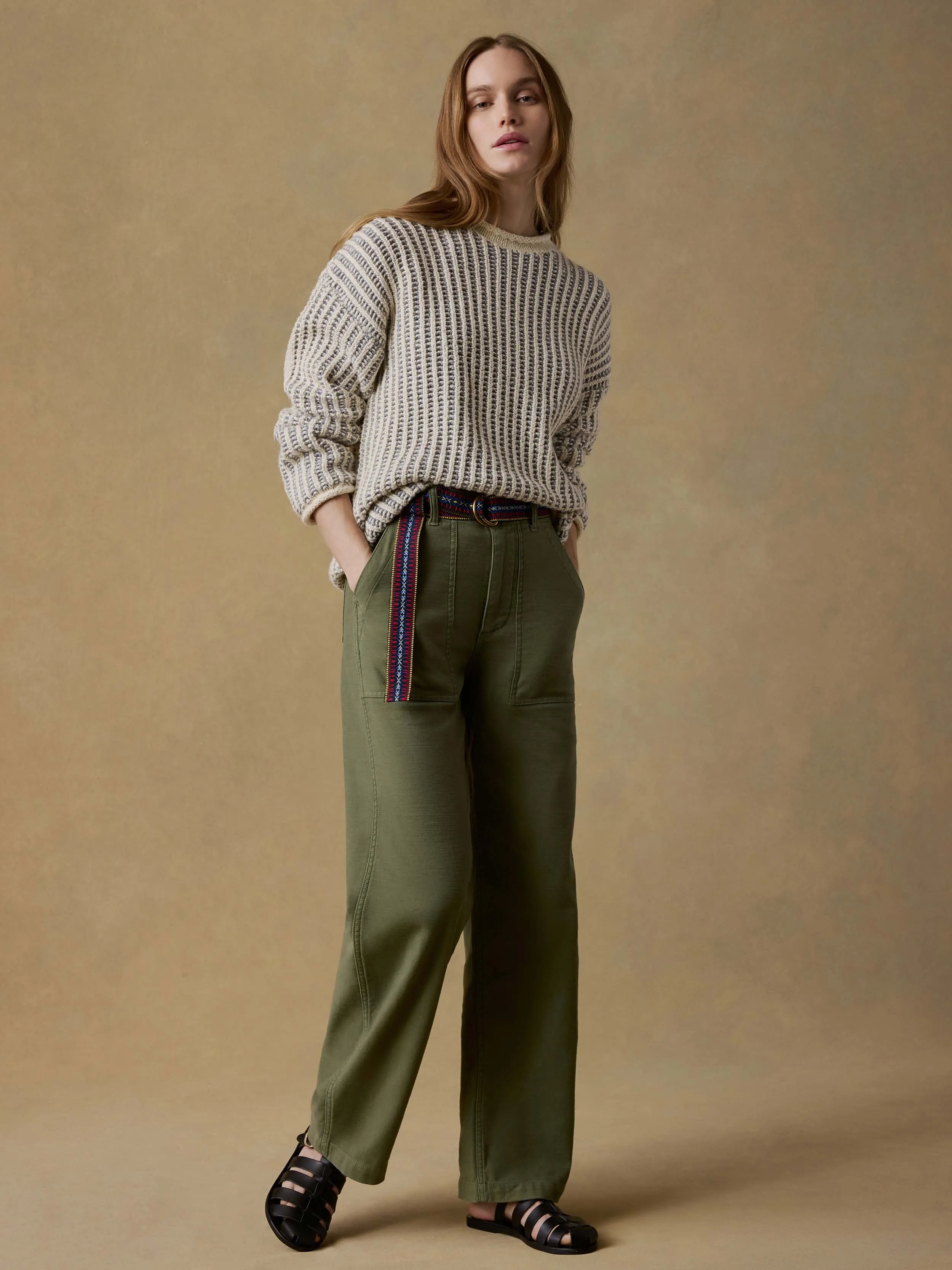 Heirloom Cotton Rollneck Sweater - Cream sold by Faherty product image thumbnail 3