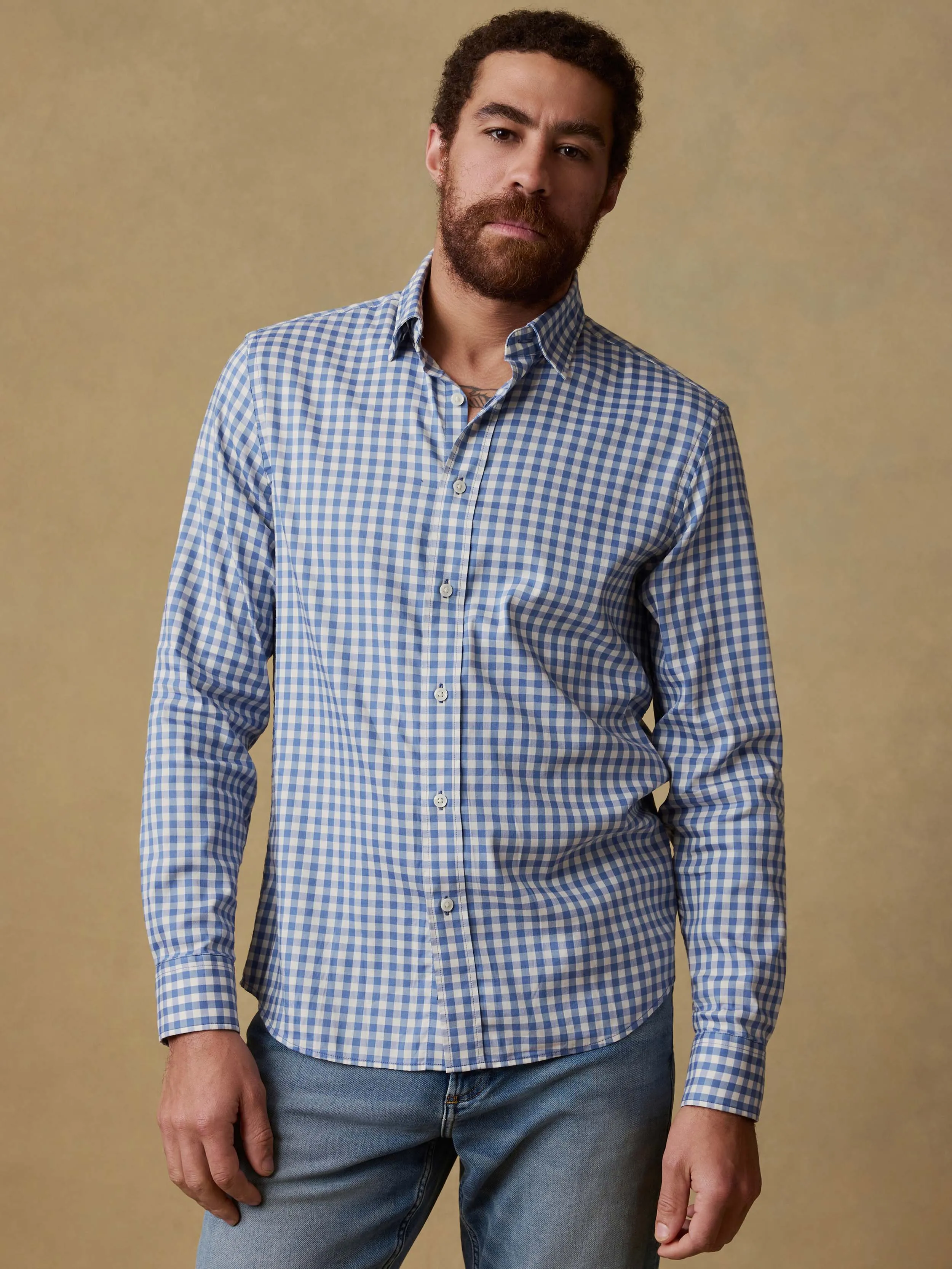 The Movement™ Shirt - Blue Birch Gingham sold by Faherty