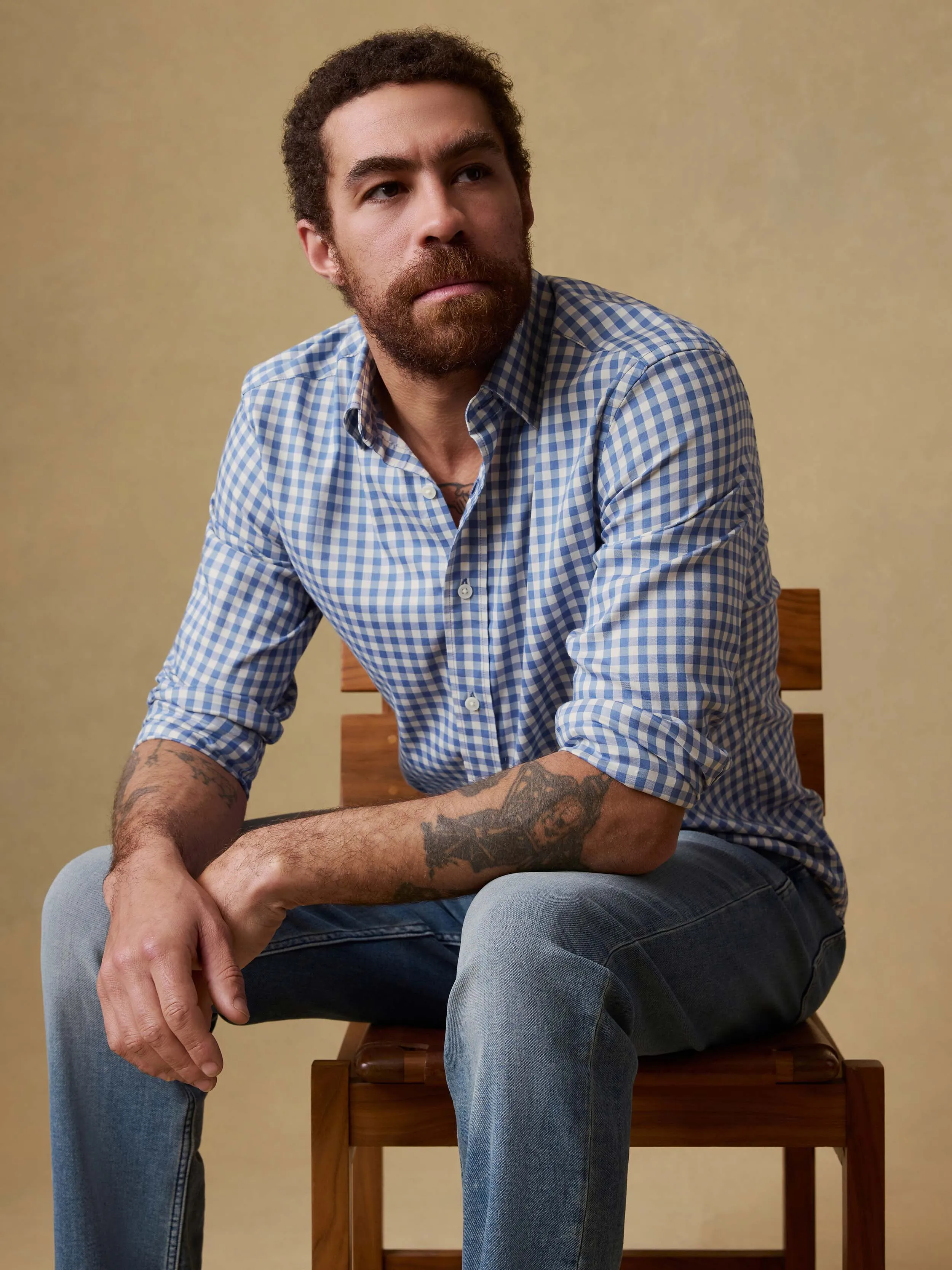 The Movement™ Shirt - Blue Birch Gingham sold by Faherty product image thumbnail 2