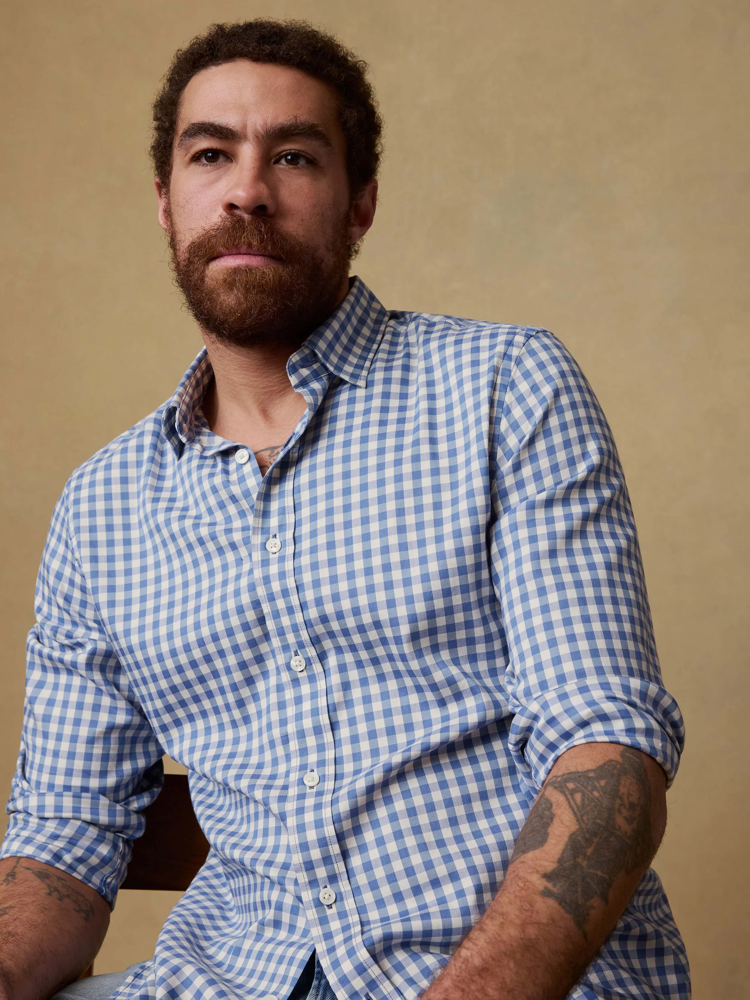 The Movement™ Shirt - Blue Birch Gingham sold by Faherty product image thumbnail 5