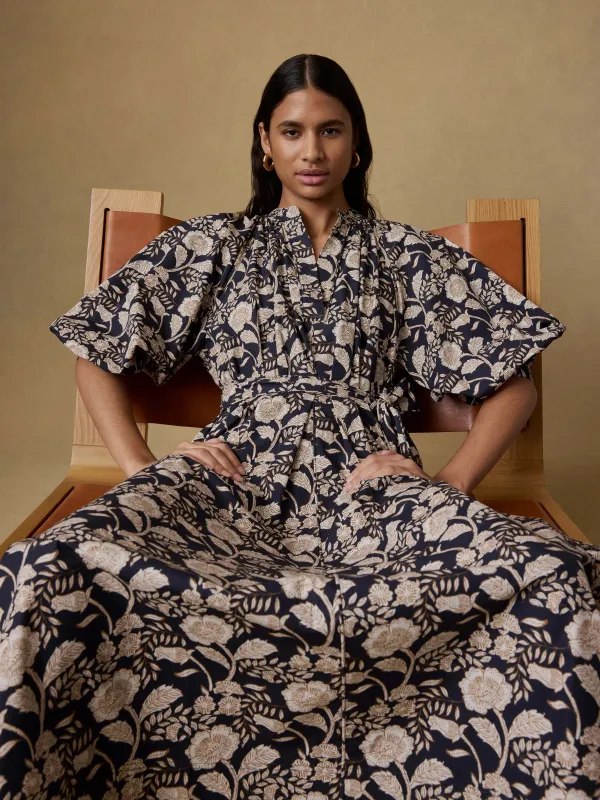 Coastal Poplin Kaia Dress - Avignon Floral Print sold by Faherty