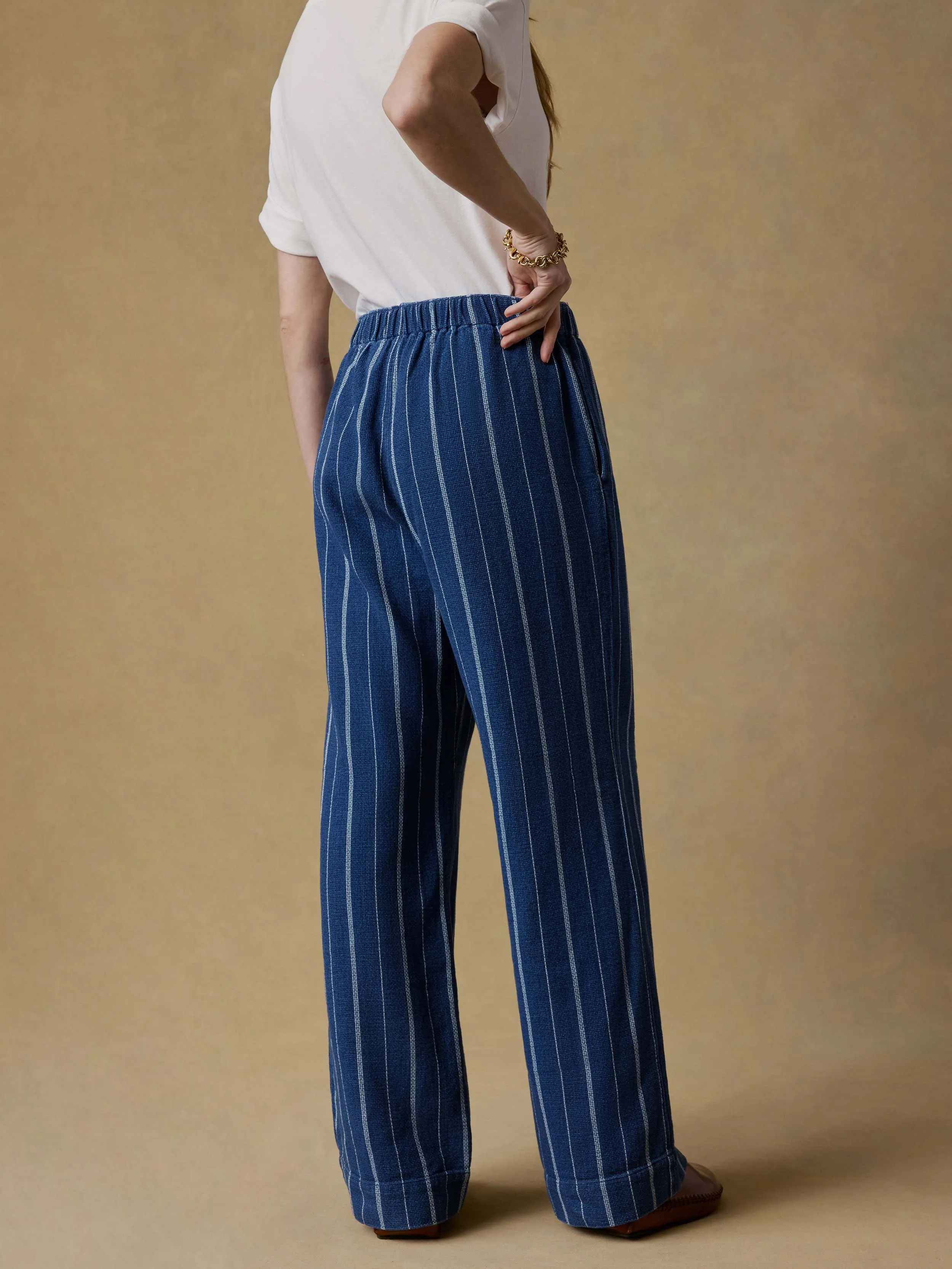 Laidback Pant - Indigo Drift Stripe sold by Faherty product image thumbnail 4