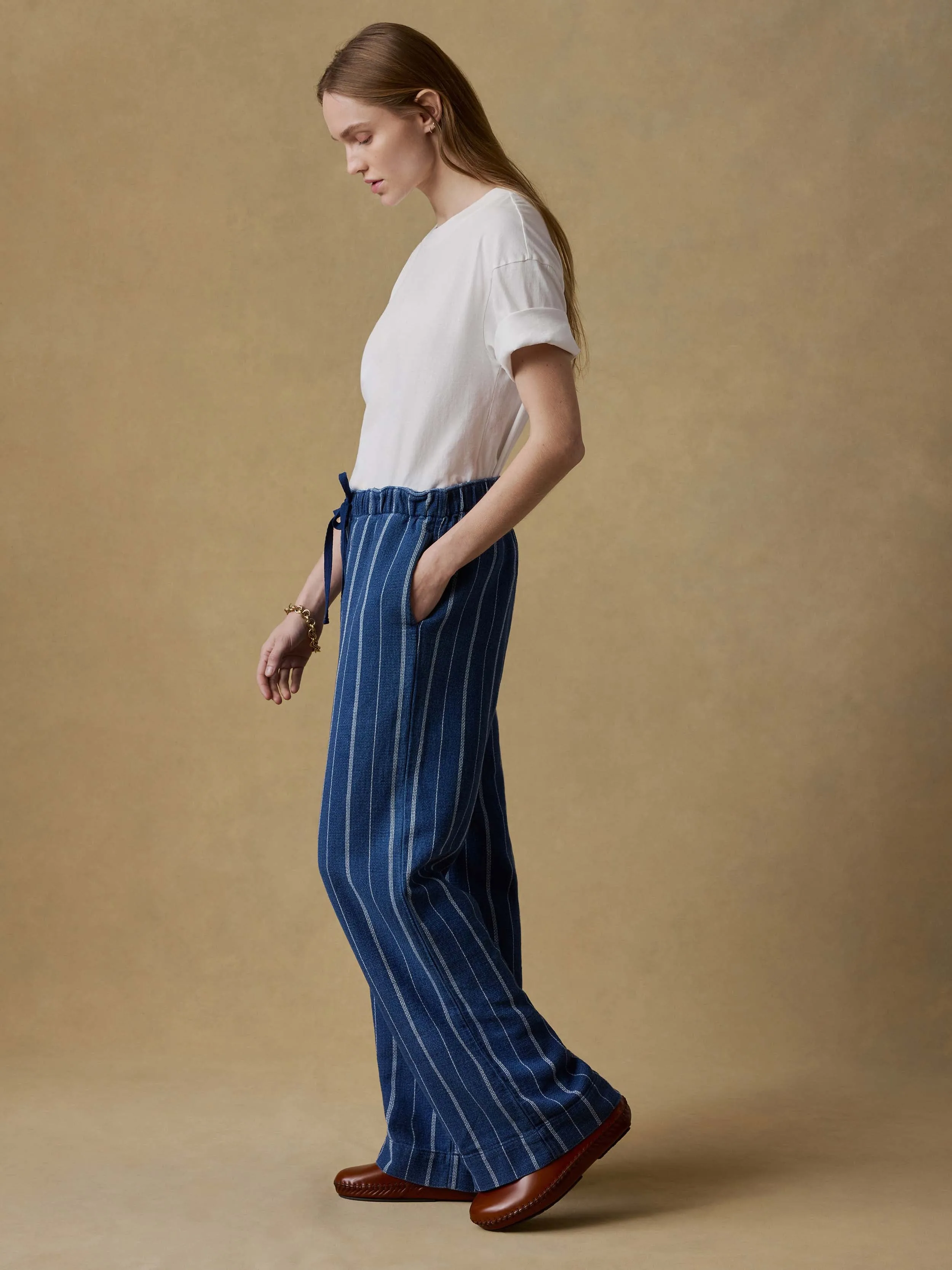 Laidback Pant - Indigo Drift Stripe sold by Faherty product image thumbnail 2