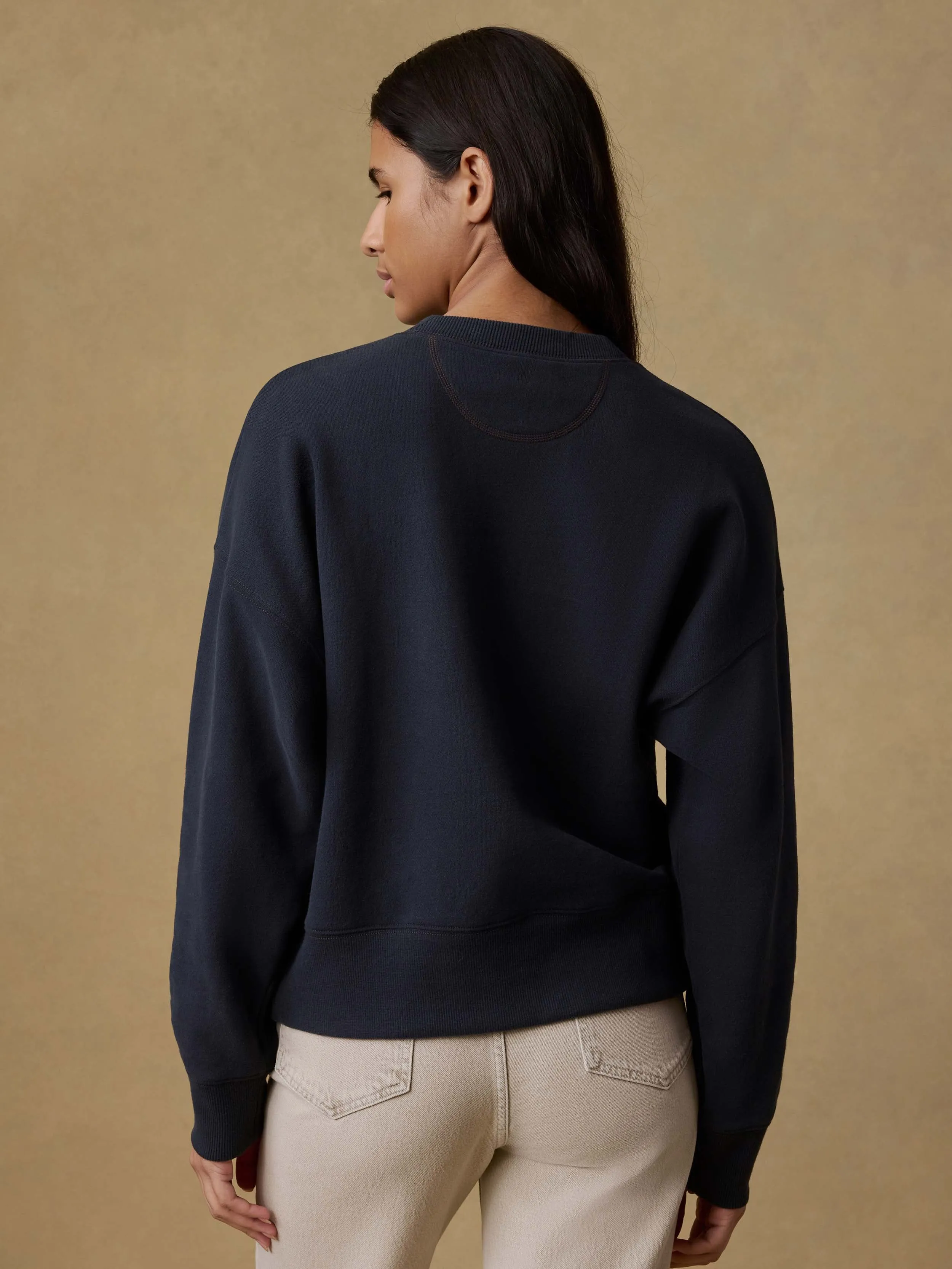 High Standard Fleece Vintage Crew - Black sold by Faherty product image thumbnail 3