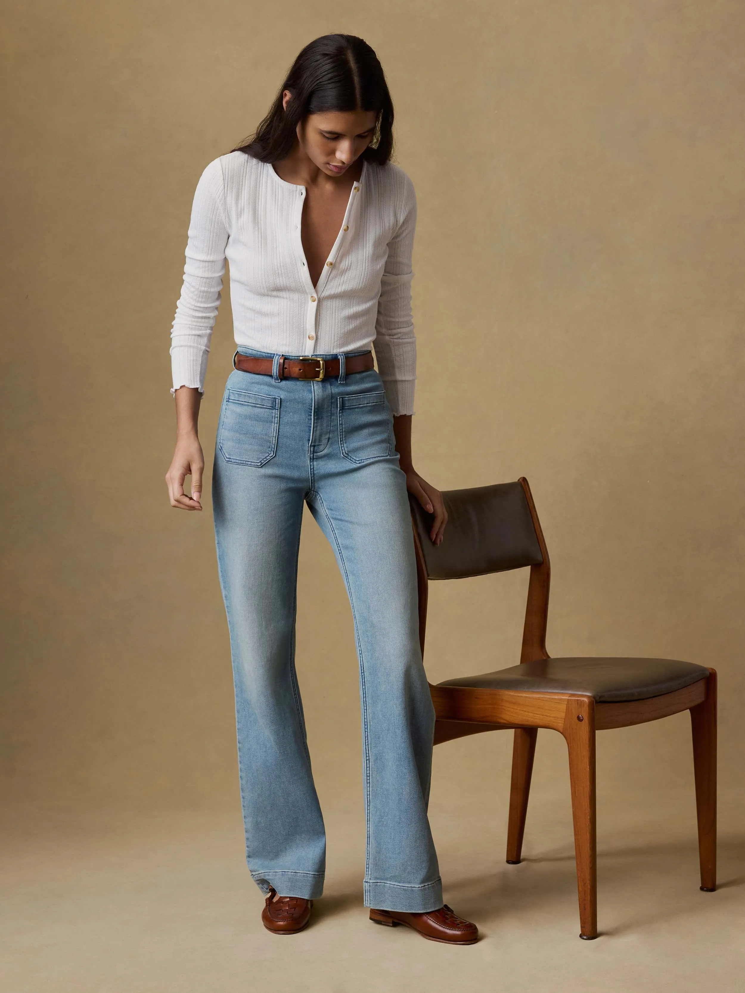 Paradise Pointelle Cardigan - White sold by Faherty