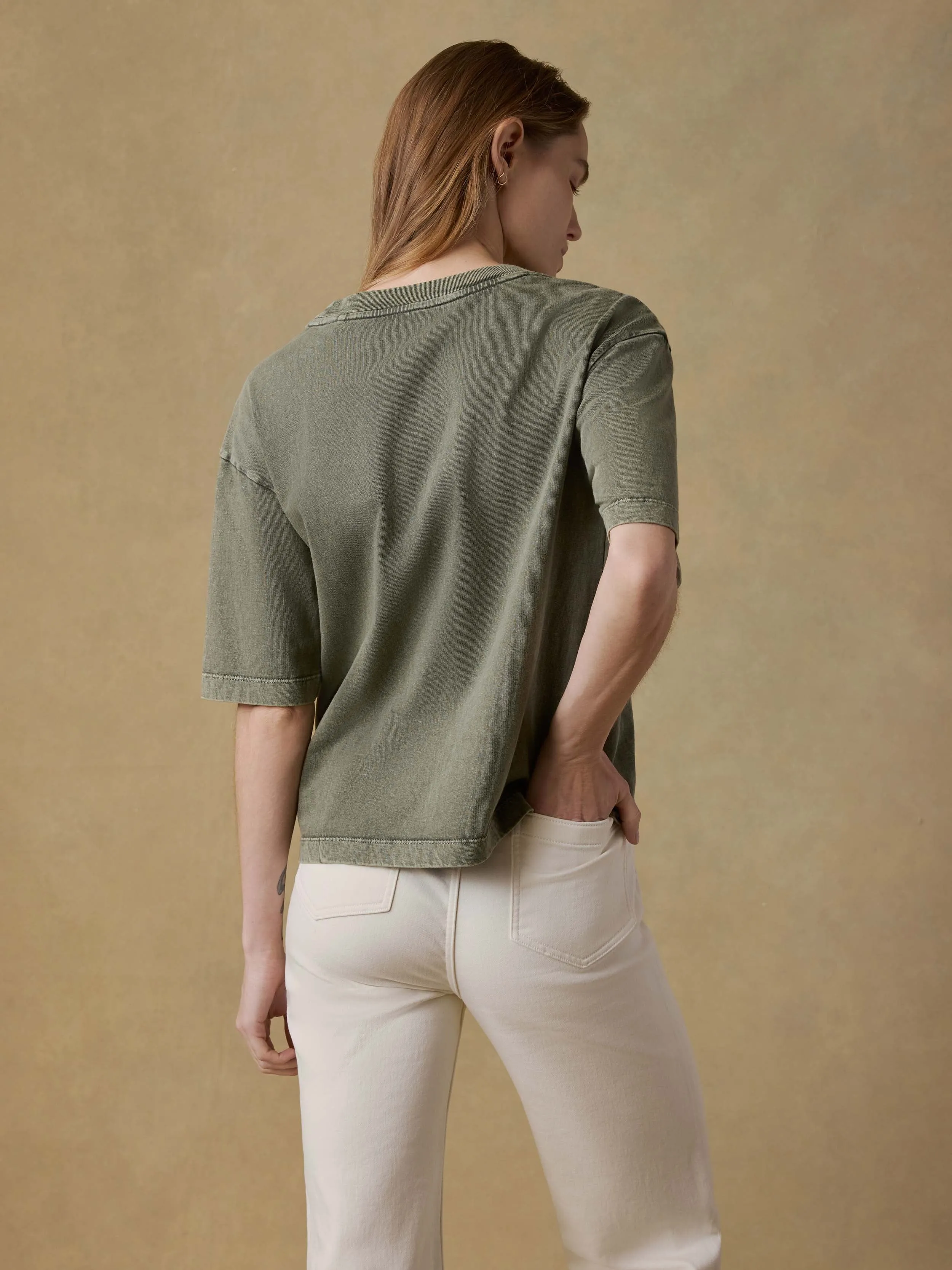 Recycled Cotton Vintage Tee - Island Olive sold by Faherty product image thumbnail 4