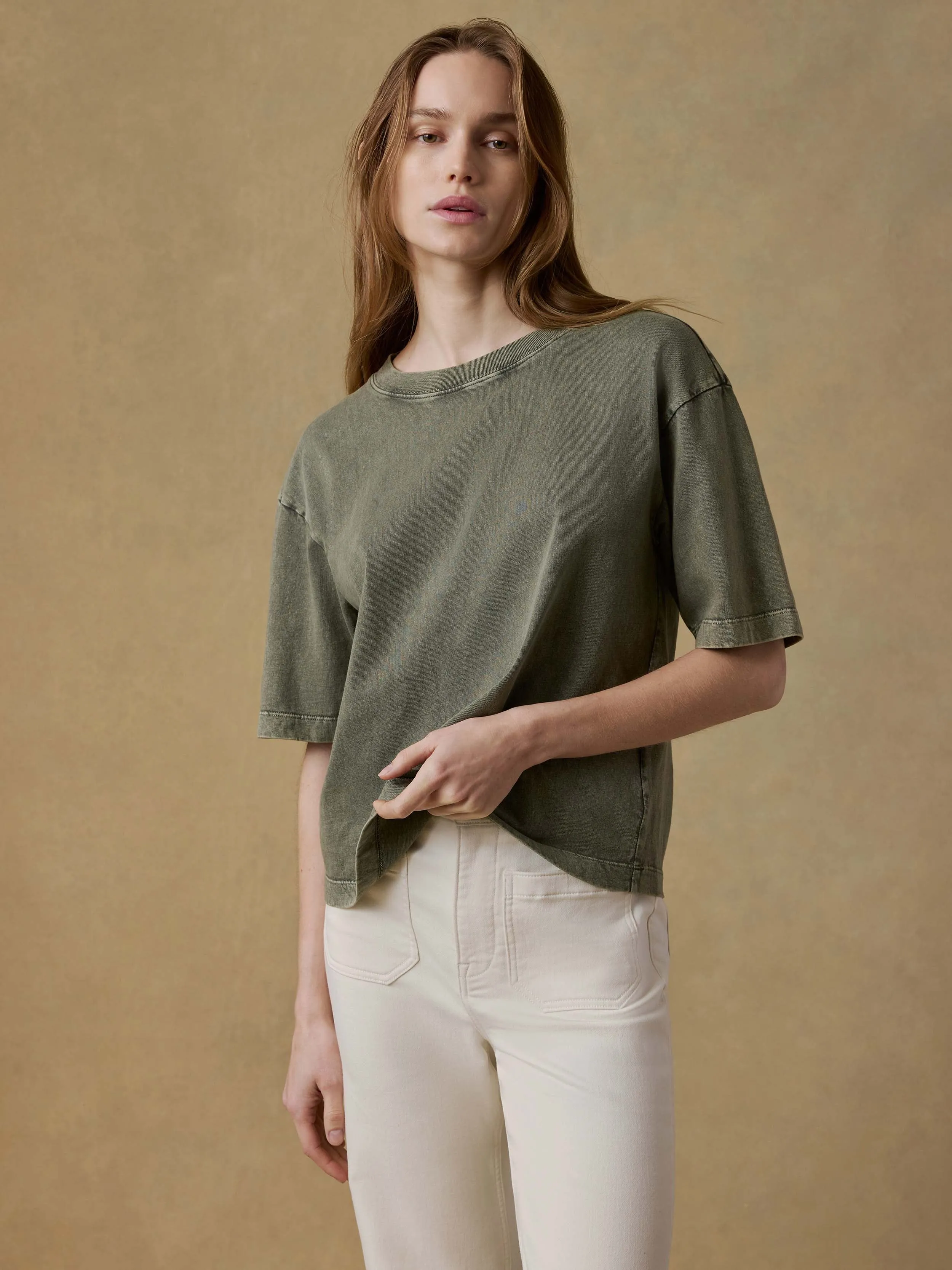 Recycled Cotton Vintage Tee - Island Olive sold by Faherty product image thumbnail 3