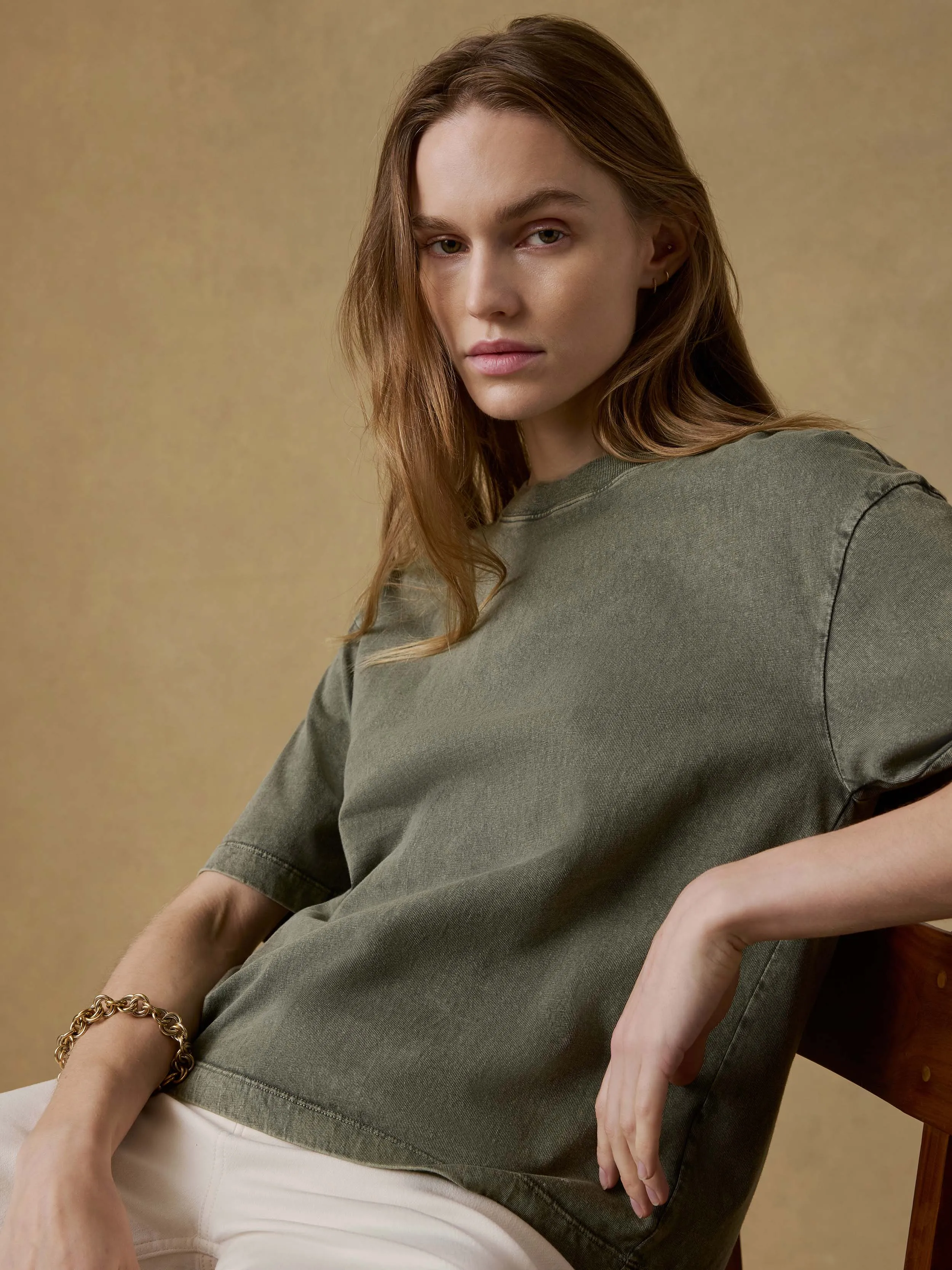 Recycled Cotton Vintage Tee - Island Olive sold by Faherty product image thumbnail 5