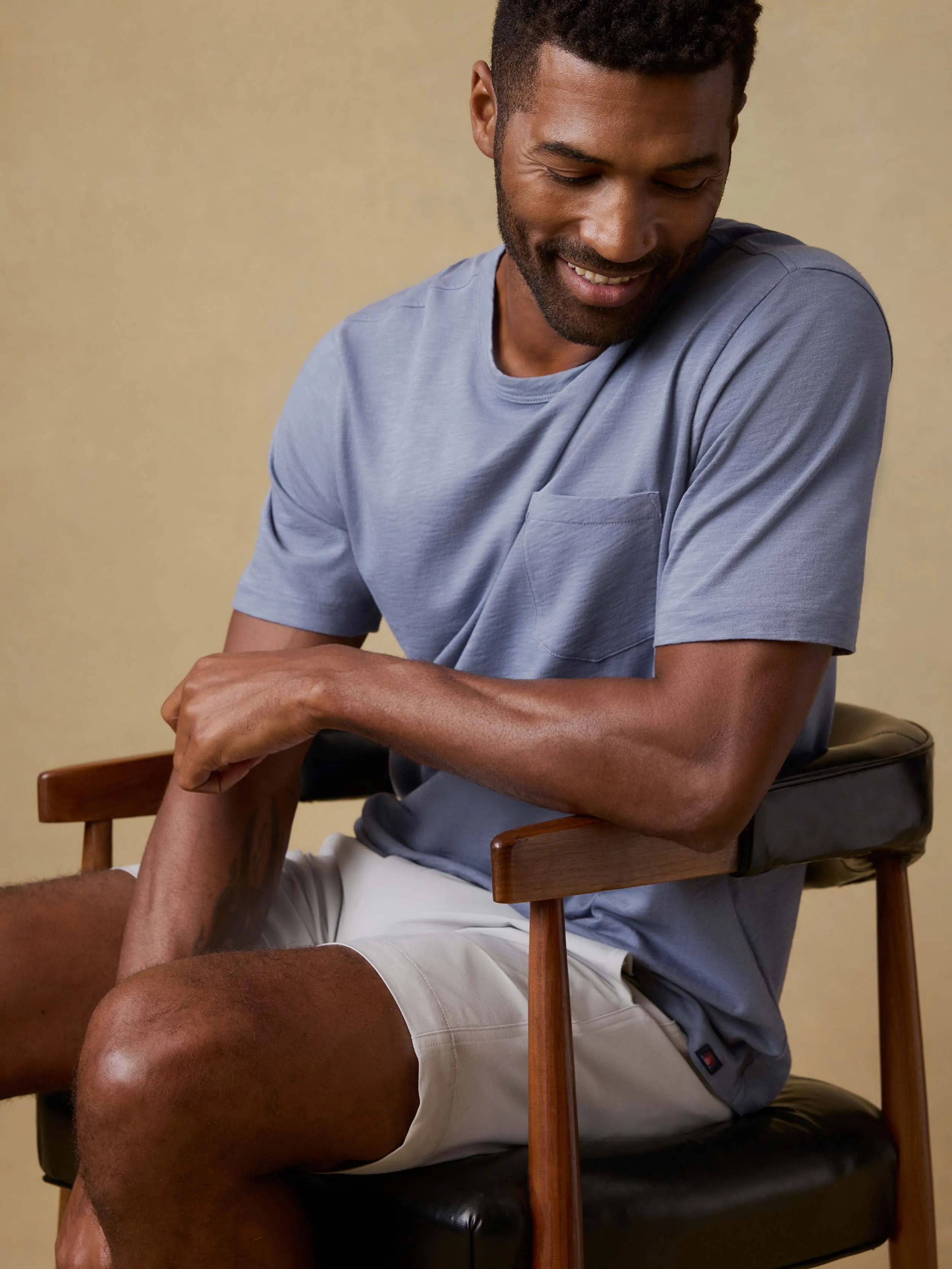 Sunwashed Regenerative Pocket Tee - Flint Sky sold by Faherty product image thumbnail 4