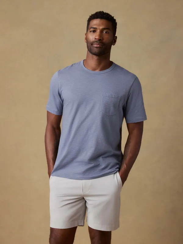 Sunwashed Regenerative Pocket Tee - Flint Sky sold by Faherty