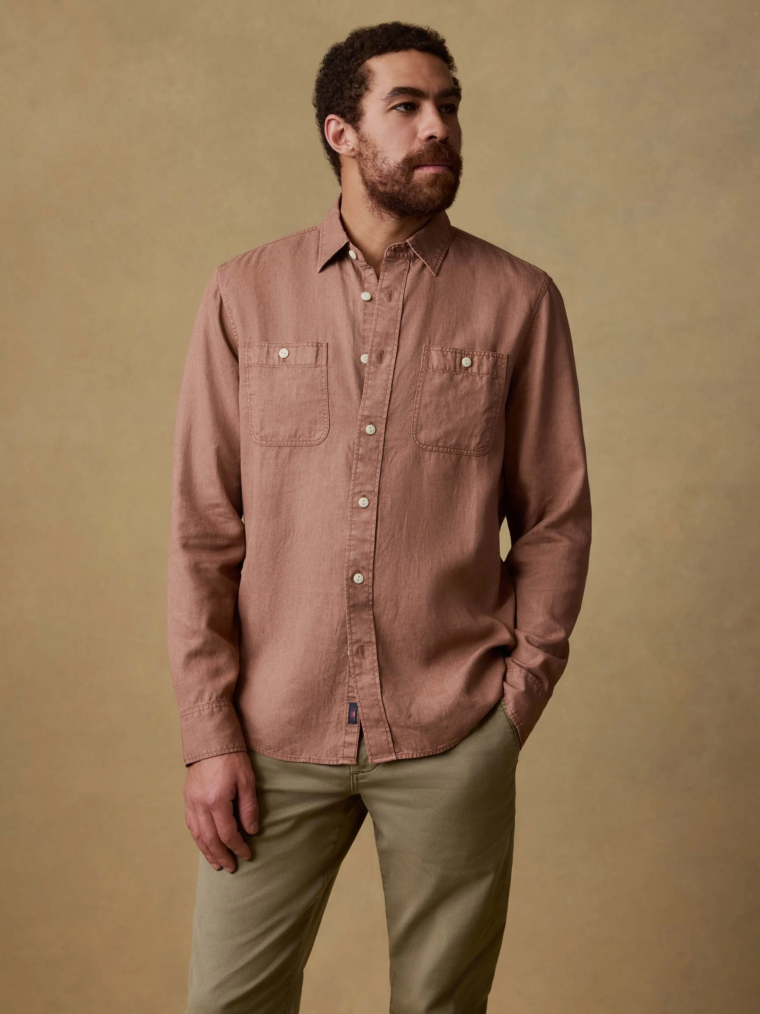 The Tried And True Chambray Workshirt - Cedar Valley sold by Faherty