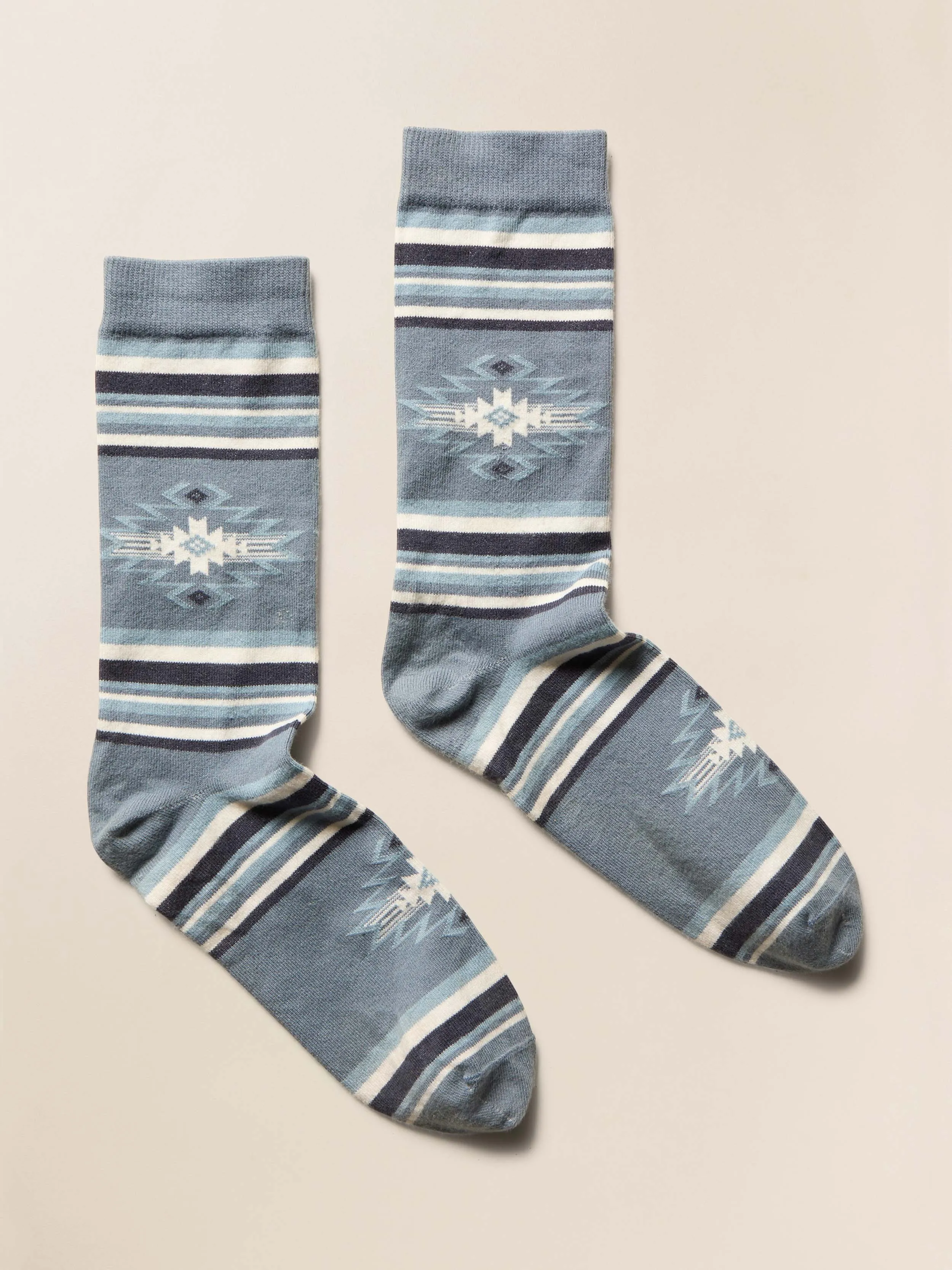 Native Sock - Blue Western Range sold by Faherty