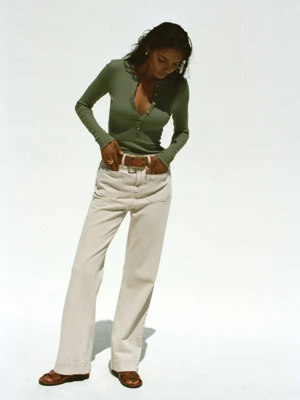 Sunfaded Denim Patch Pocket Pant - Sun Dune Wash sold by Faherty