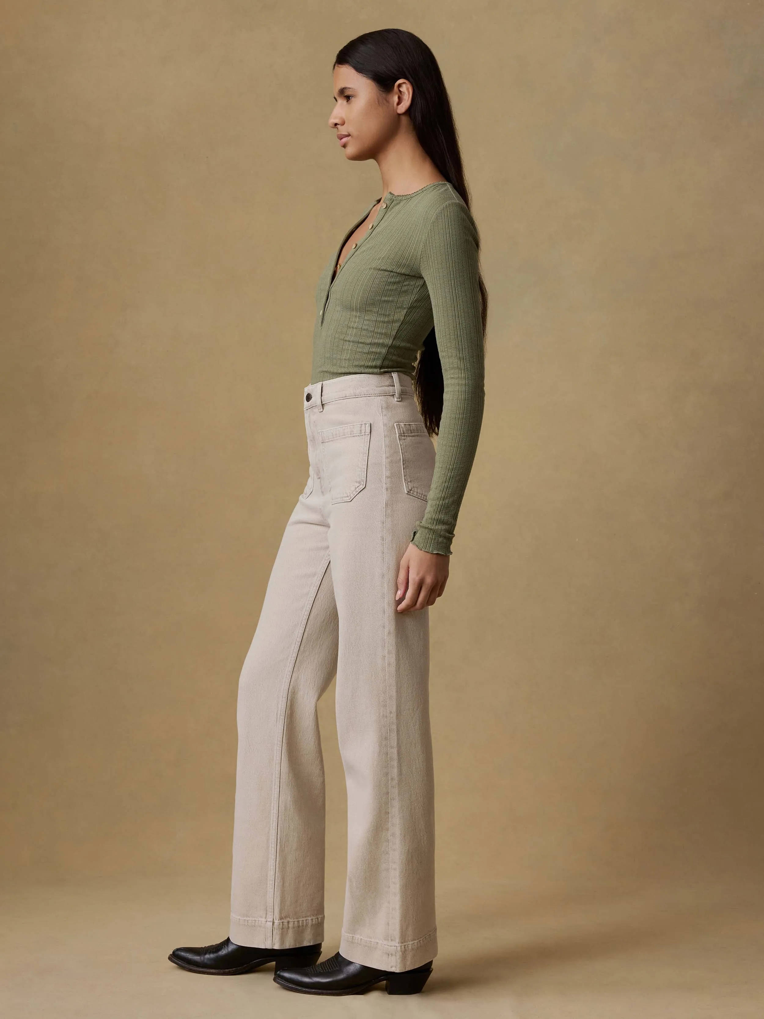 Sunfaded Denim Patch Pocket Pant - Sun Dune Wash sold by Faherty product image thumbnail 4