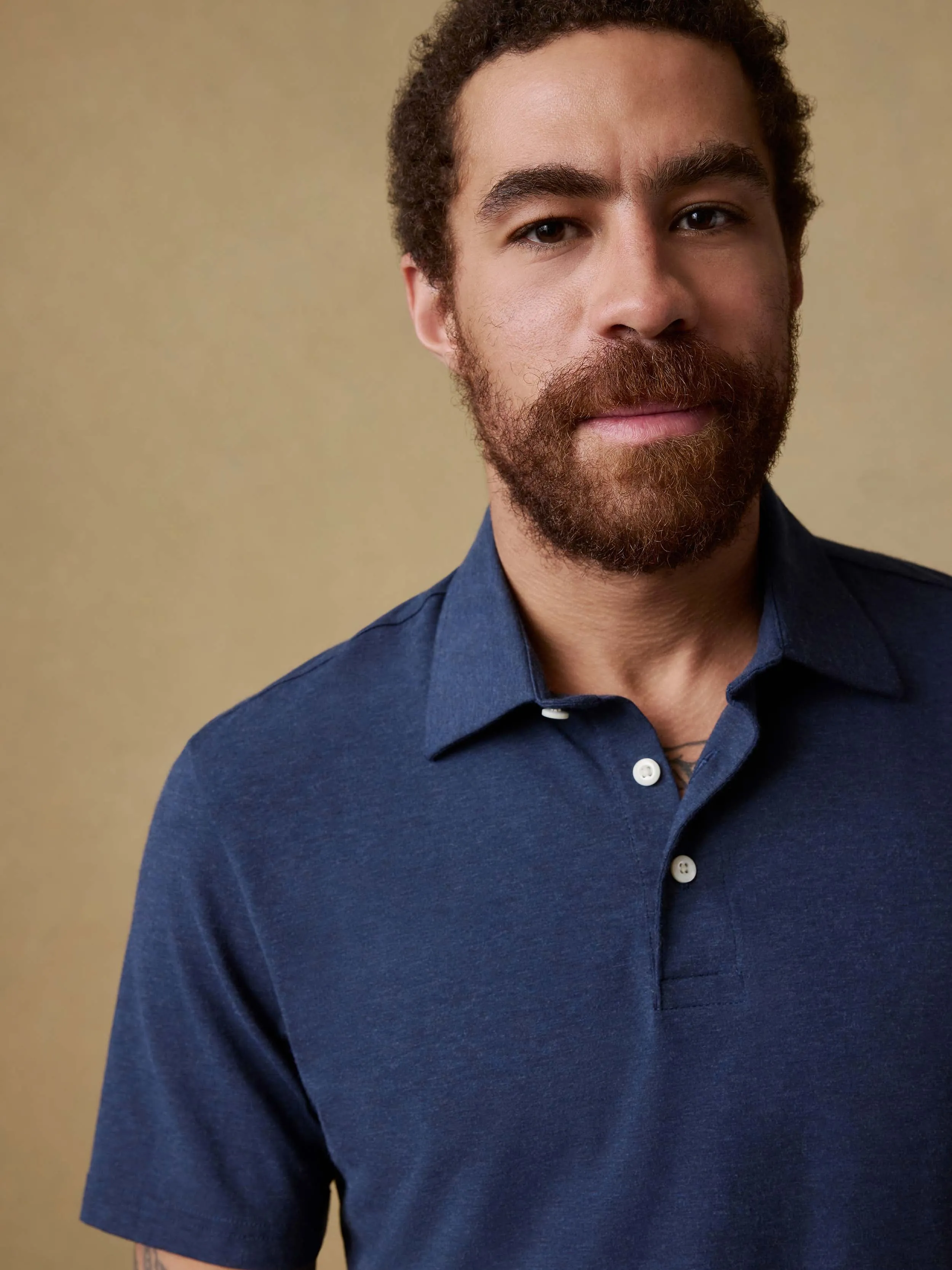 Short-Sleeve Movement™ Polo - Great Falls Heather sold by Faherty product image thumbnail 3