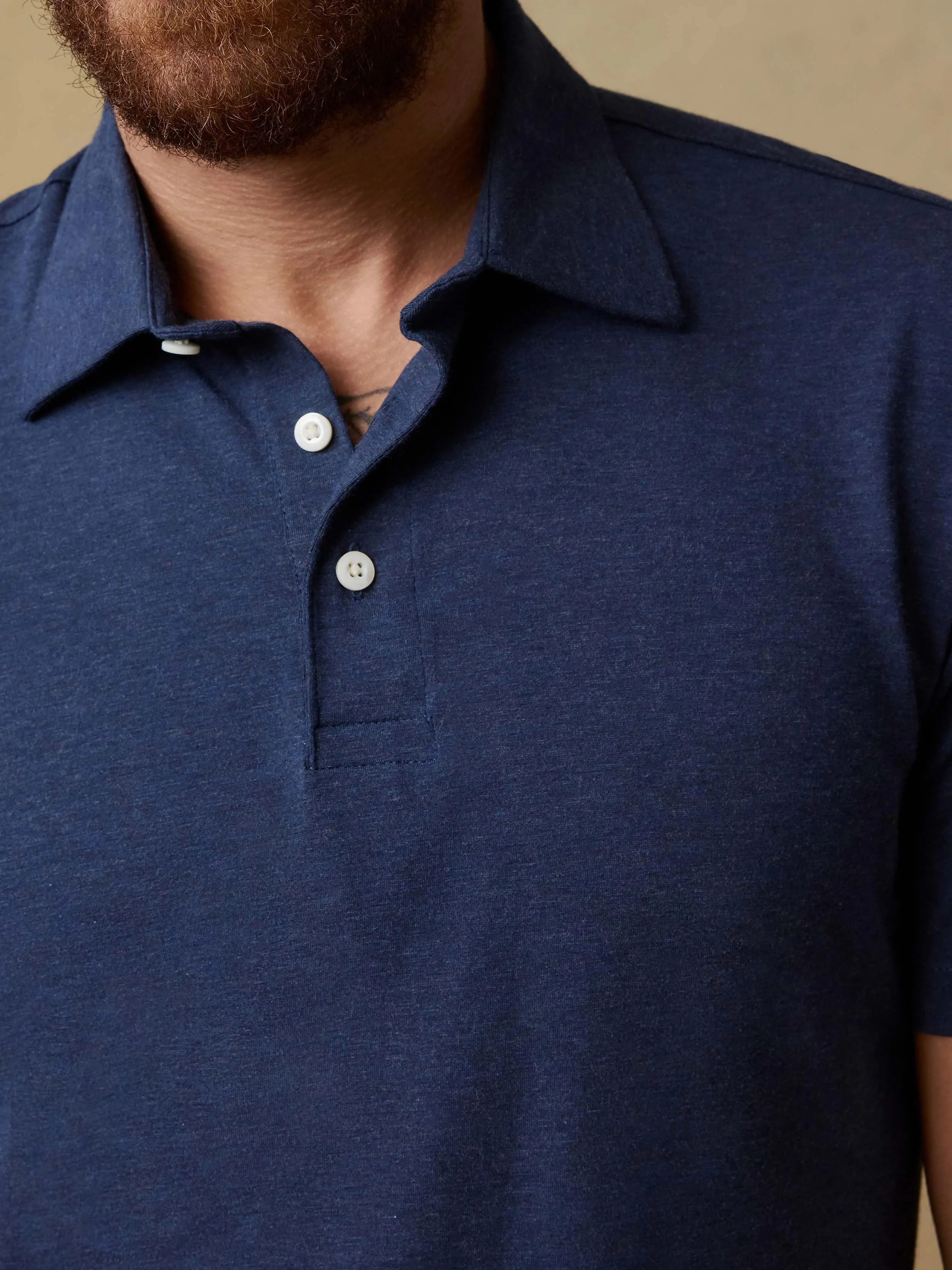 Short-Sleeve Movement™ Polo - Great Falls Heather sold by Faherty product image thumbnail 4