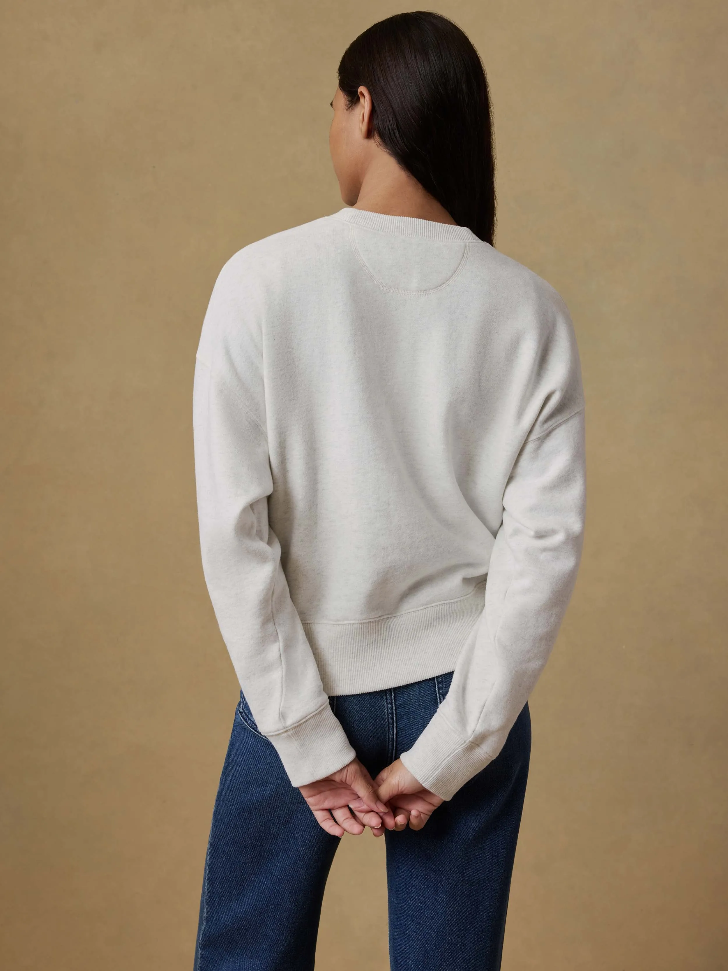 High Standard Fleece Vintage Crew - Ice Grey Heather sold by Faherty product image thumbnail 5