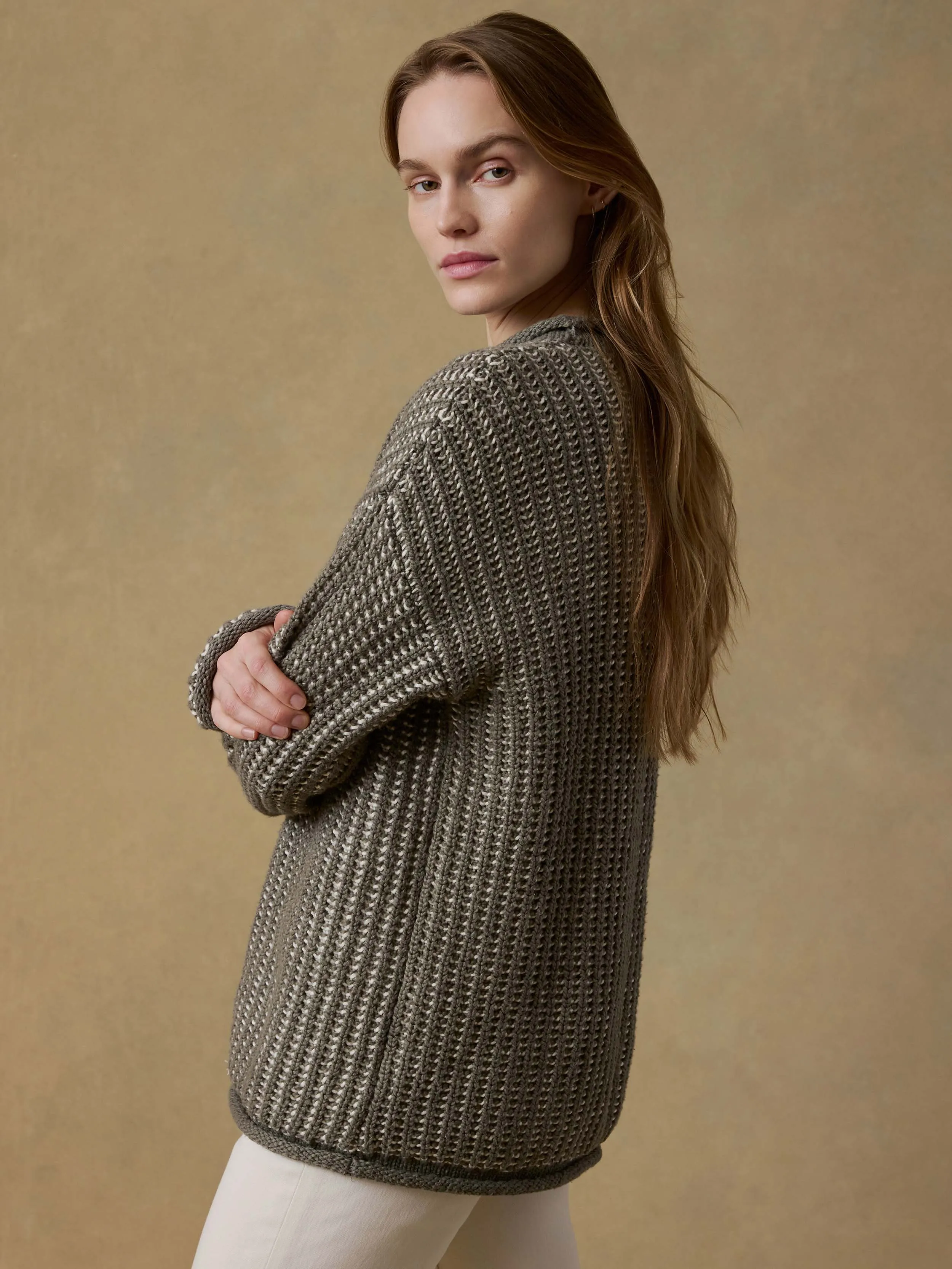 Heirloom Cotton Rollneck Sweater - Olive sold by Faherty product image thumbnail 3