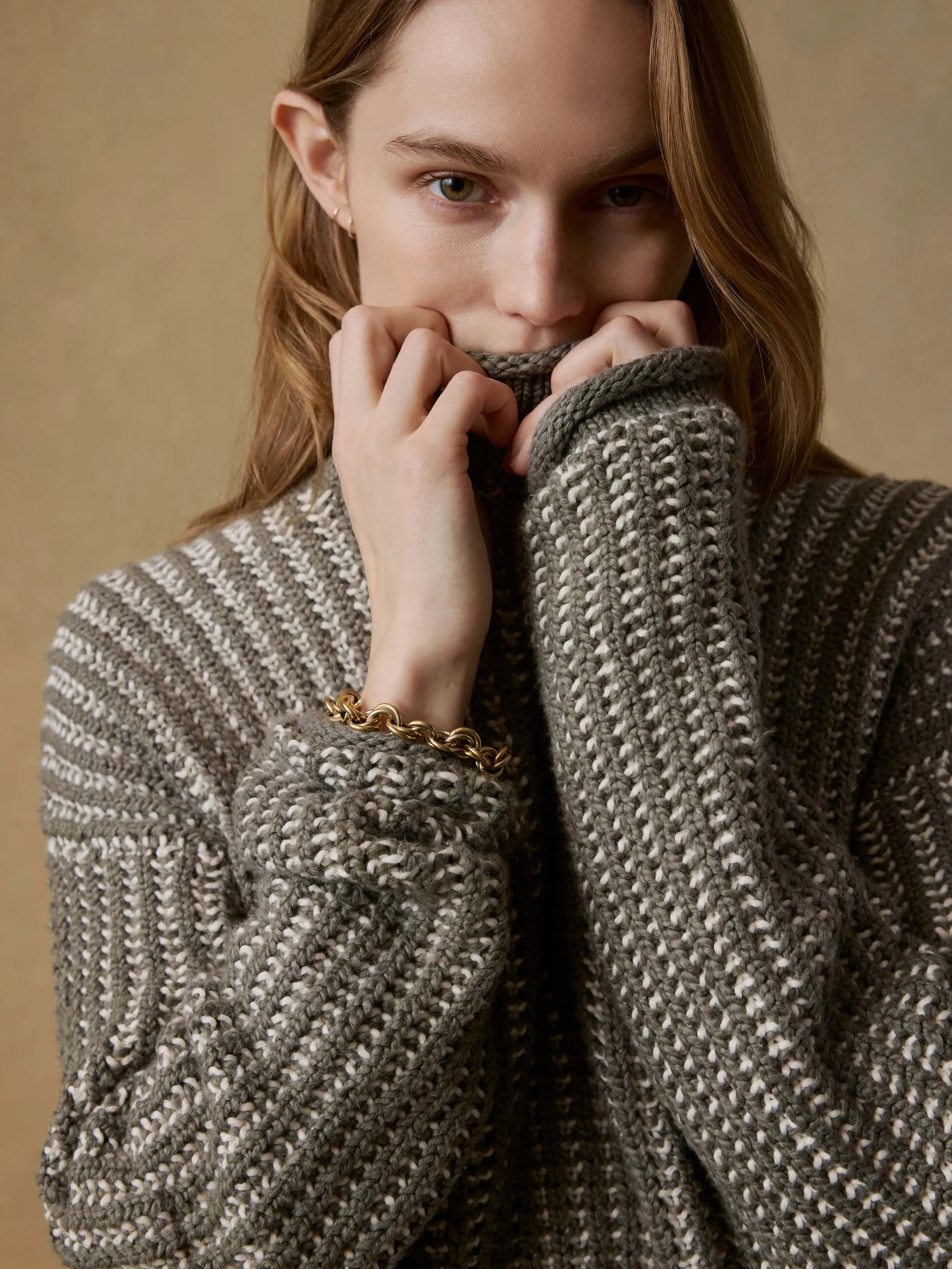 Heirloom Cotton Rollneck Sweater - Olive sold by Faherty product image thumbnail 2