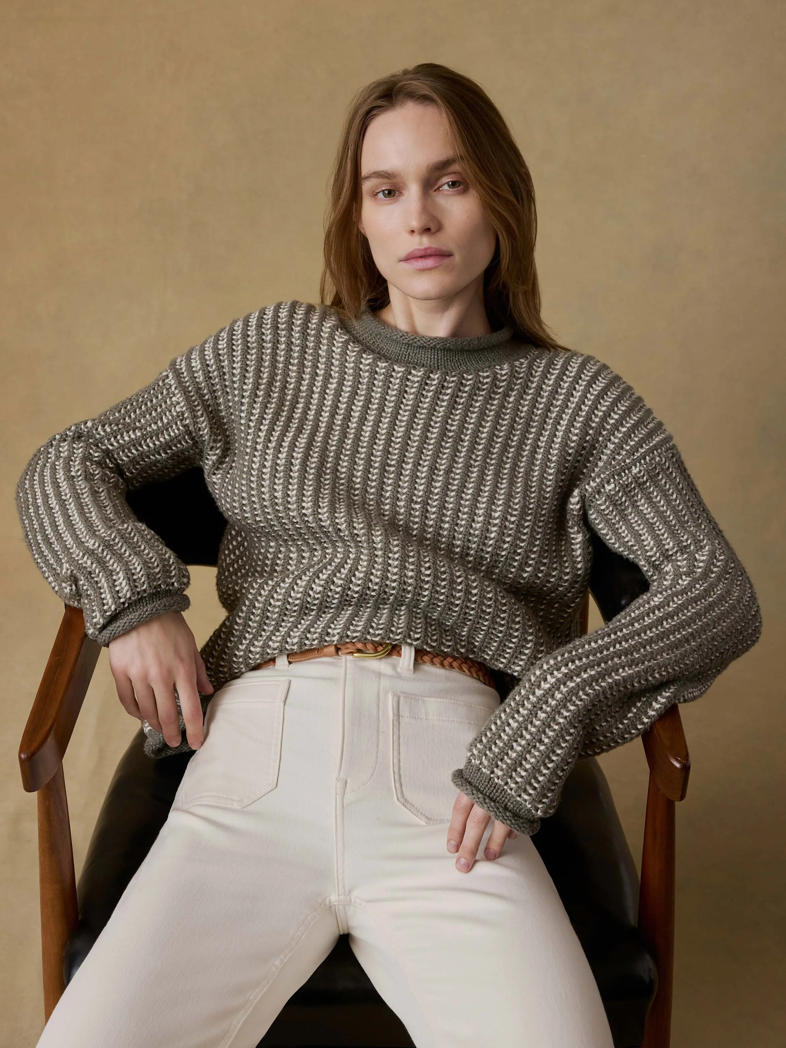 Heirloom Cotton Rollneck Sweater - Olive sold by Faherty product image thumbnail 4