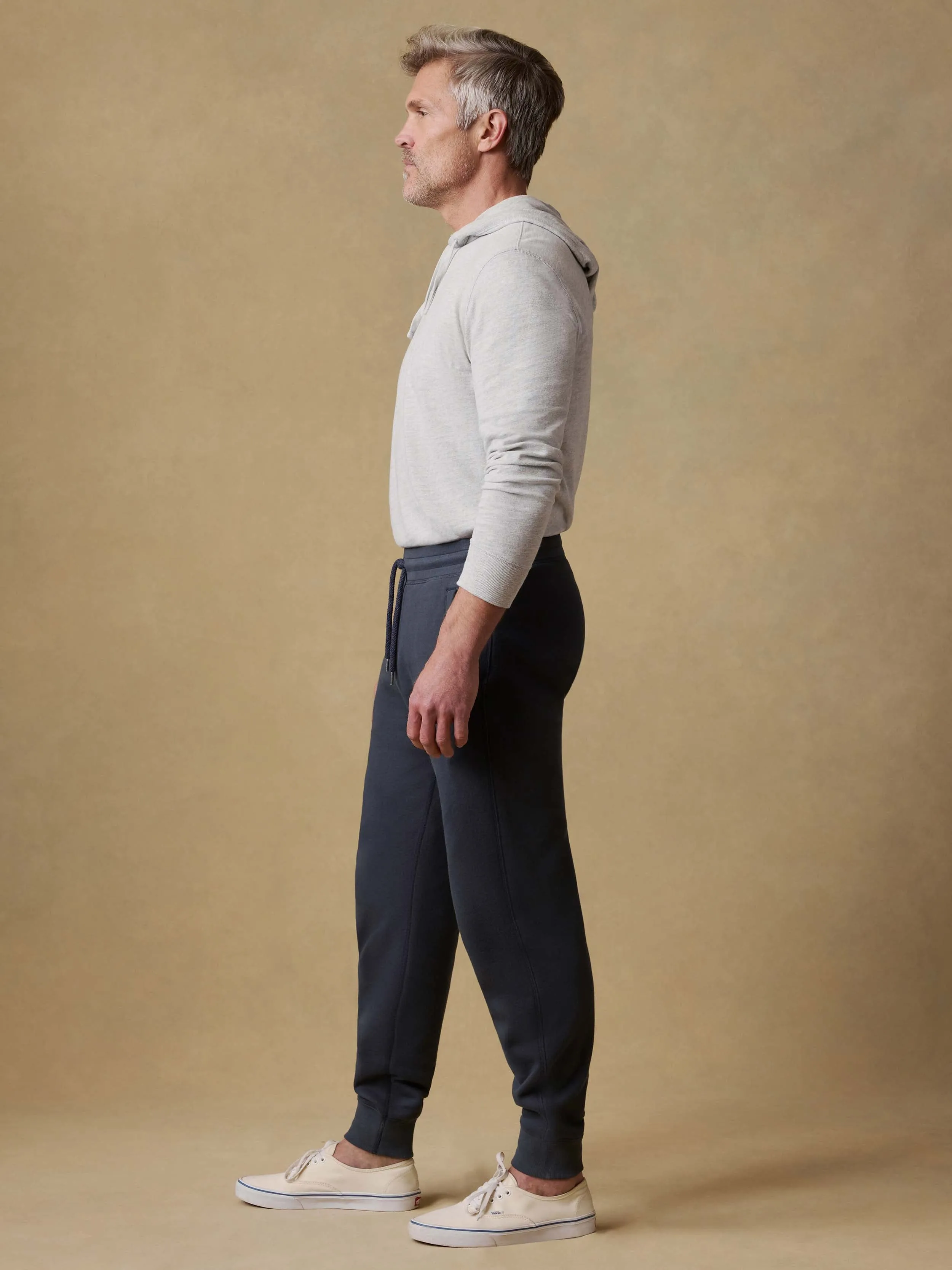 High Standard Fleece Sweatpant - Blue Nights sold by Faherty product image thumbnail 4