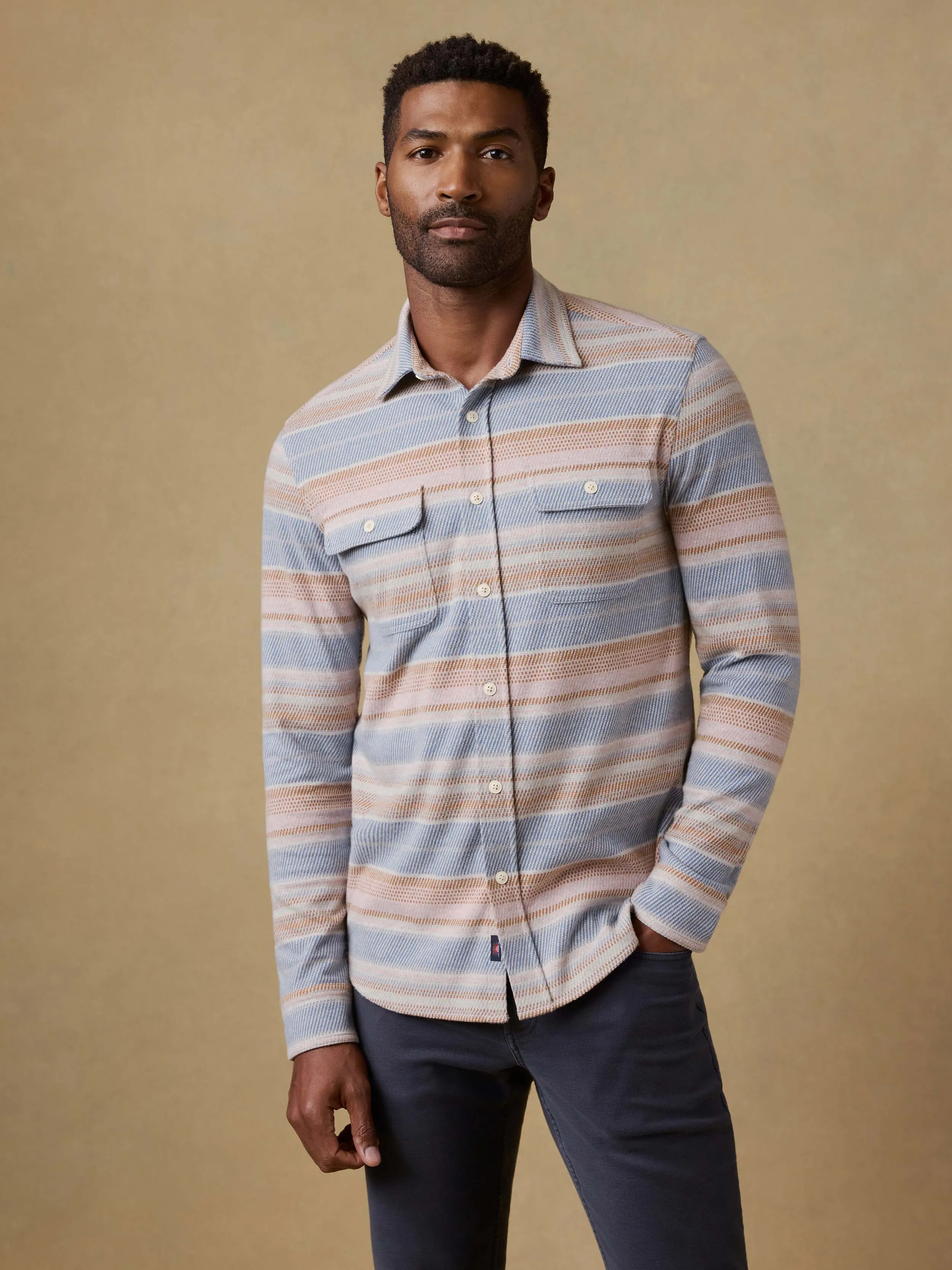 Legend™ Sweater Shirt - Isle Breeze Stripe sold by Faherty