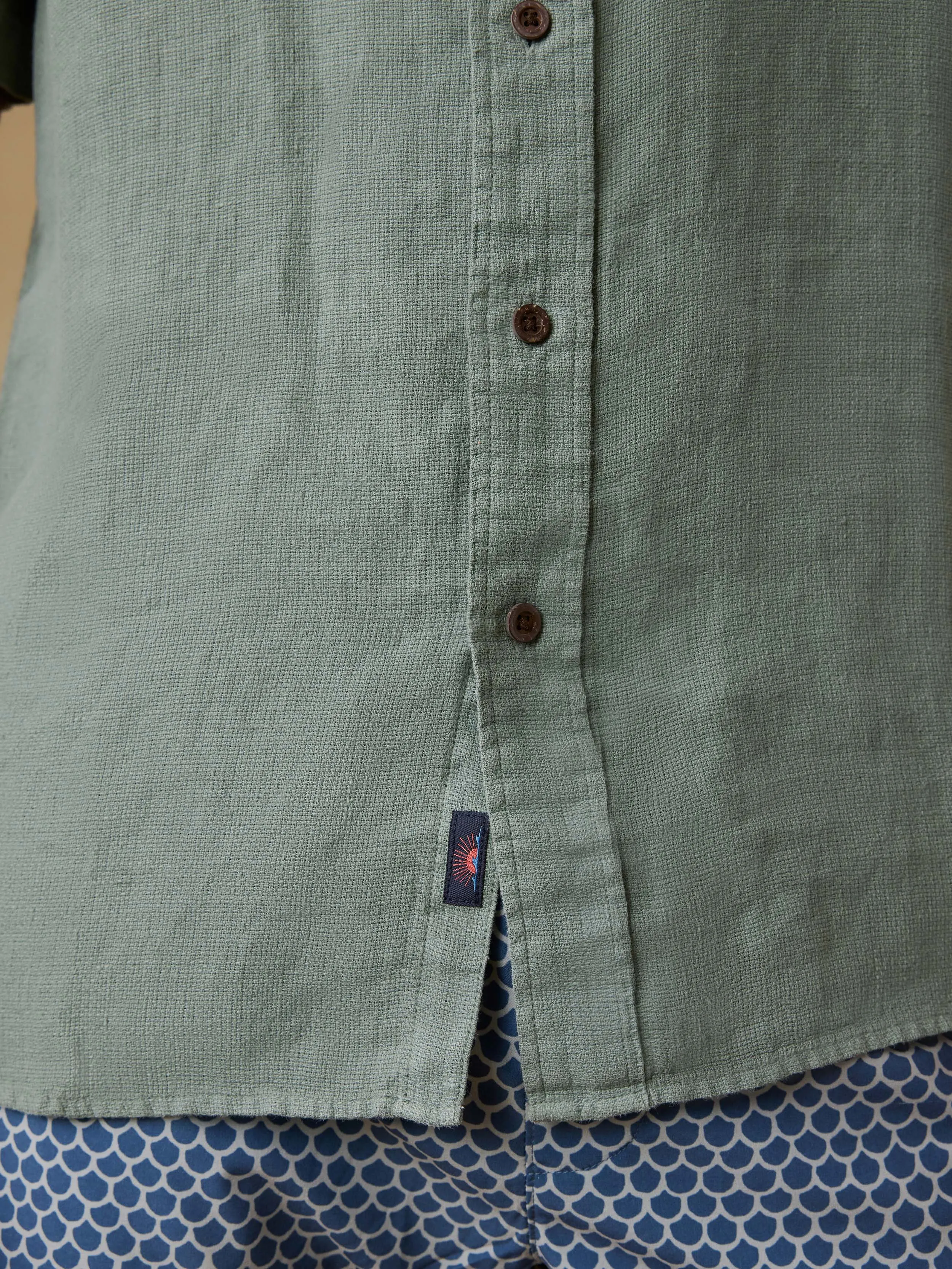 Short-Sleeve Palma Linen Shirt - Spruce sold by Faherty product image thumbnail 5