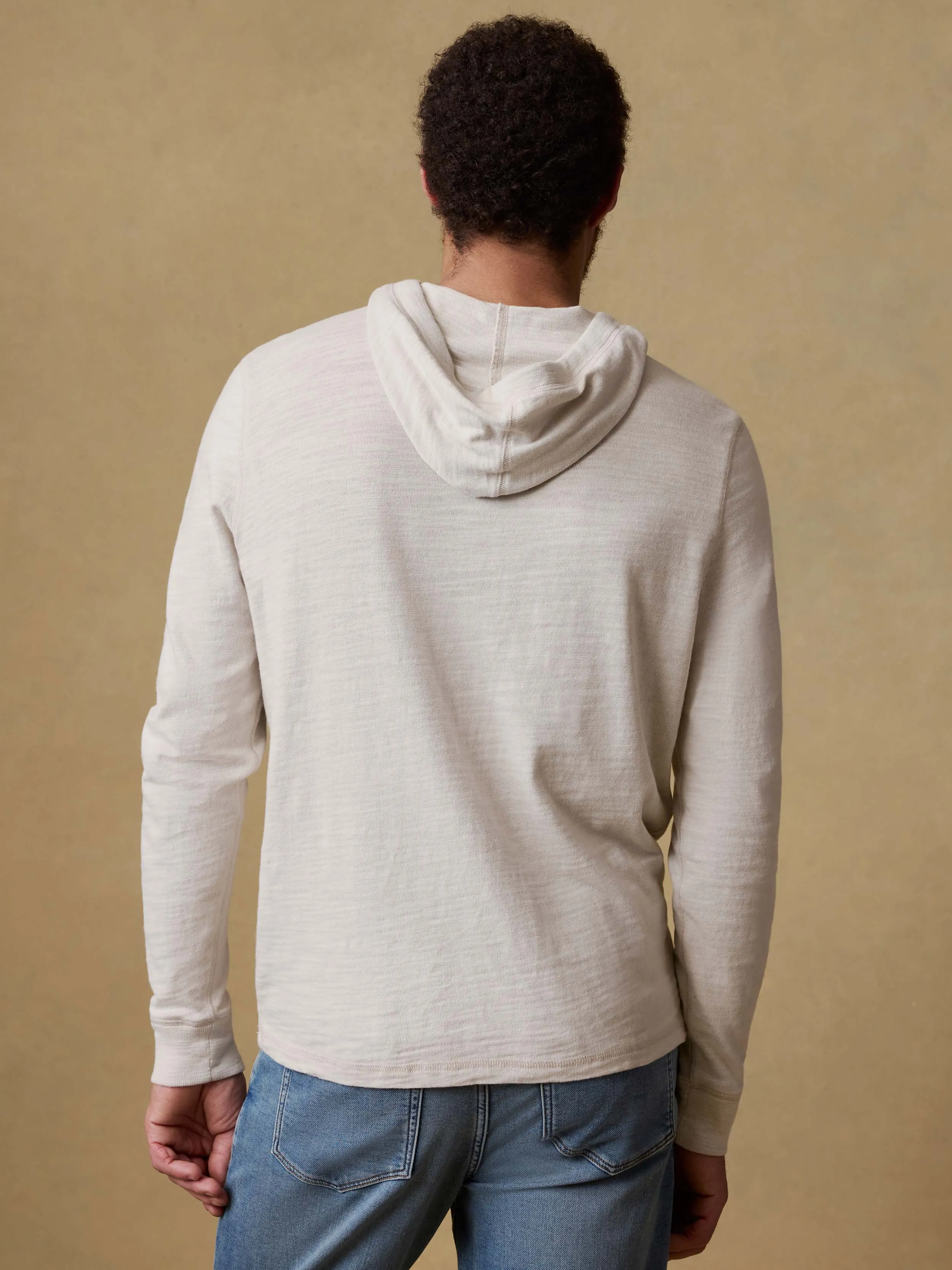 Sunwashed Midweight Organic Hoodie - Ice Grey Surf Stripe sold by Faherty product image thumbnail 3