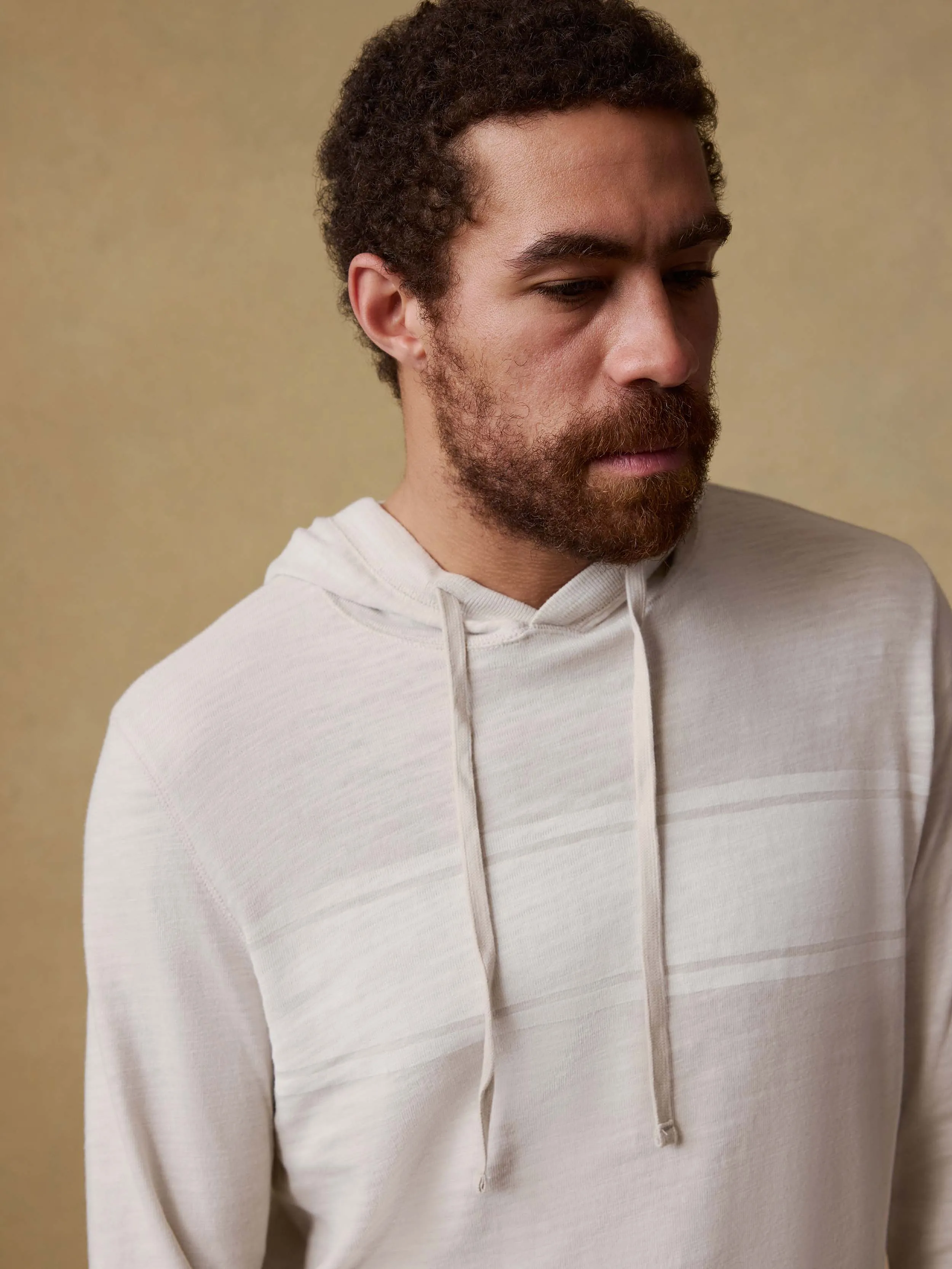 Sunwashed Midweight Organic Hoodie - Ice Grey Surf Stripe sold by Faherty product image thumbnail 5