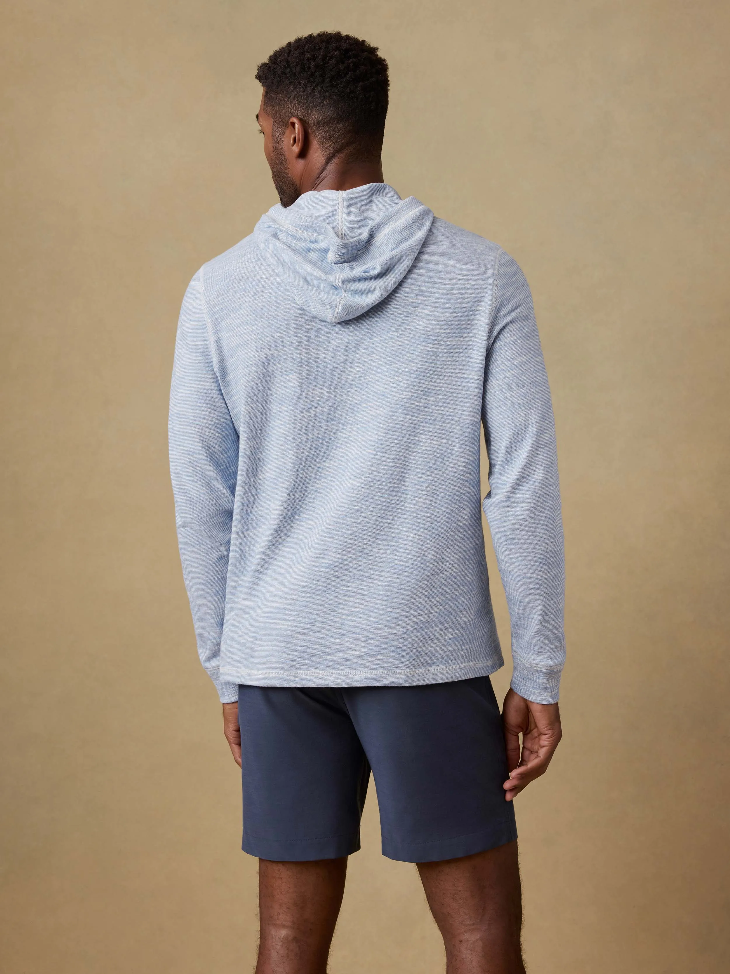 Sunwashed Midweight Organic Hoodie - Blue Ivory Feeder sold by Faherty product image thumbnail 3