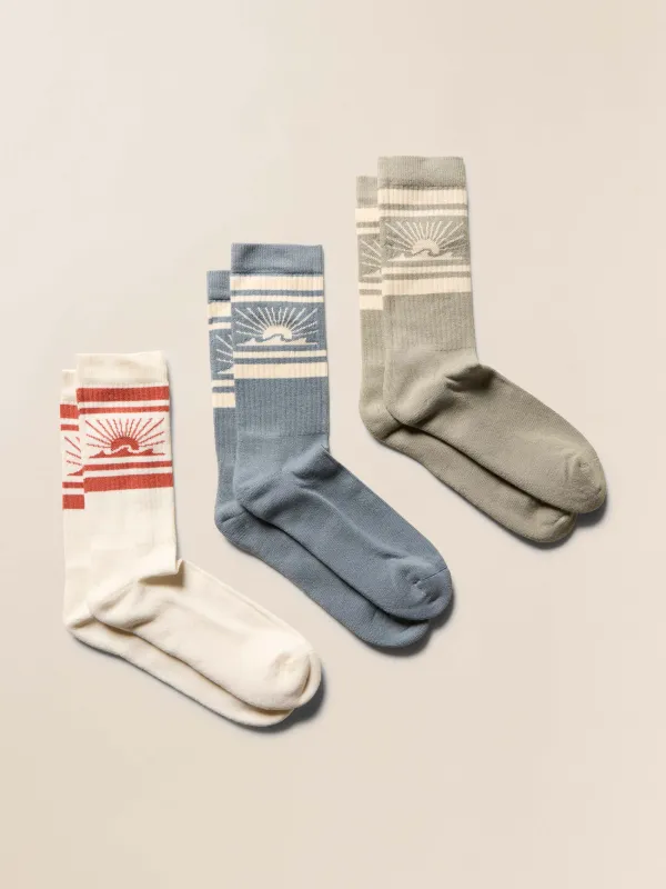 Sun & Waves™ 3 Pack Sock - Dawn Coast sold by Faherty