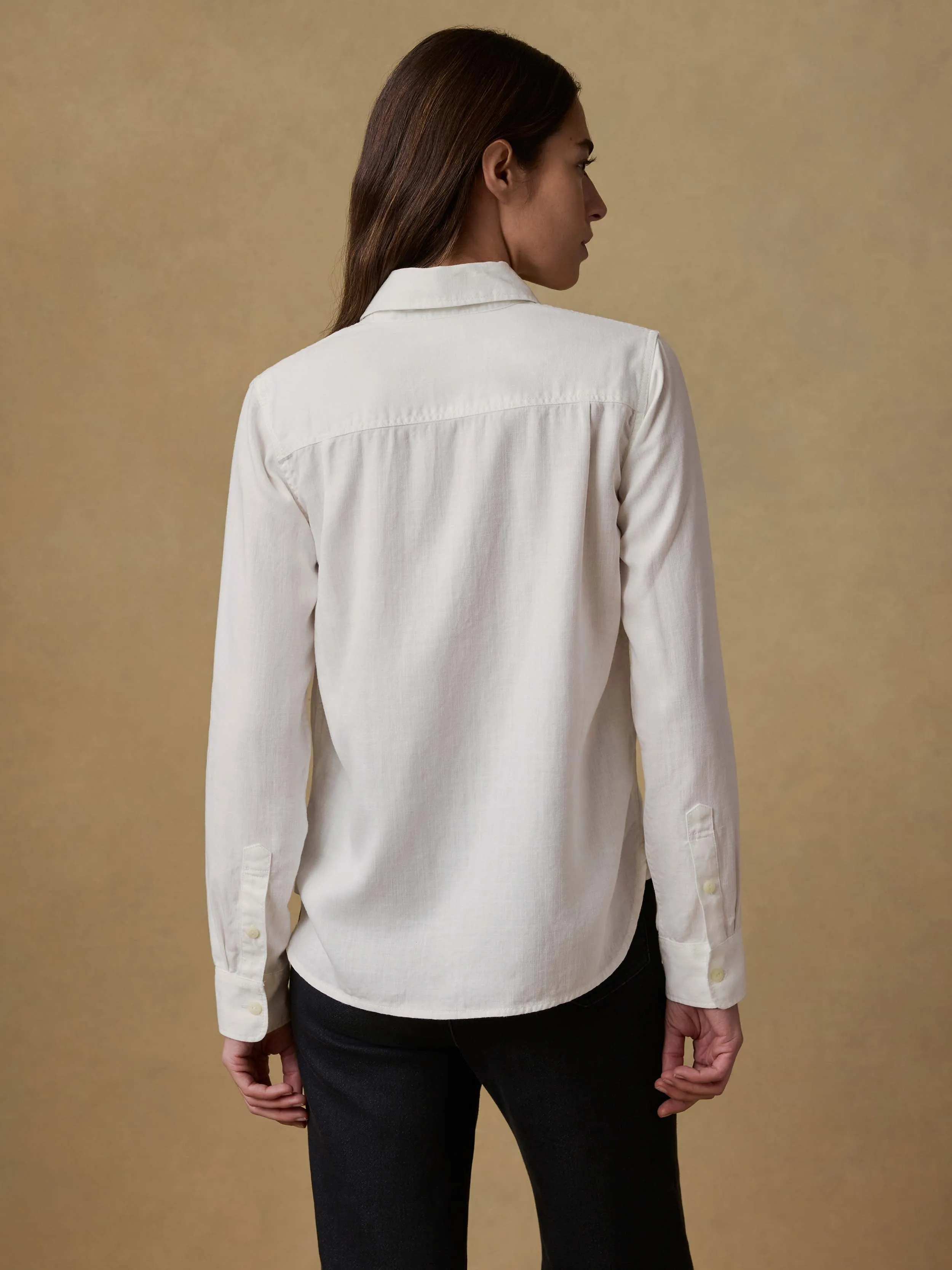 Tried & True Chambray Classic Shirt - White sold by Faherty product image thumbnail 4