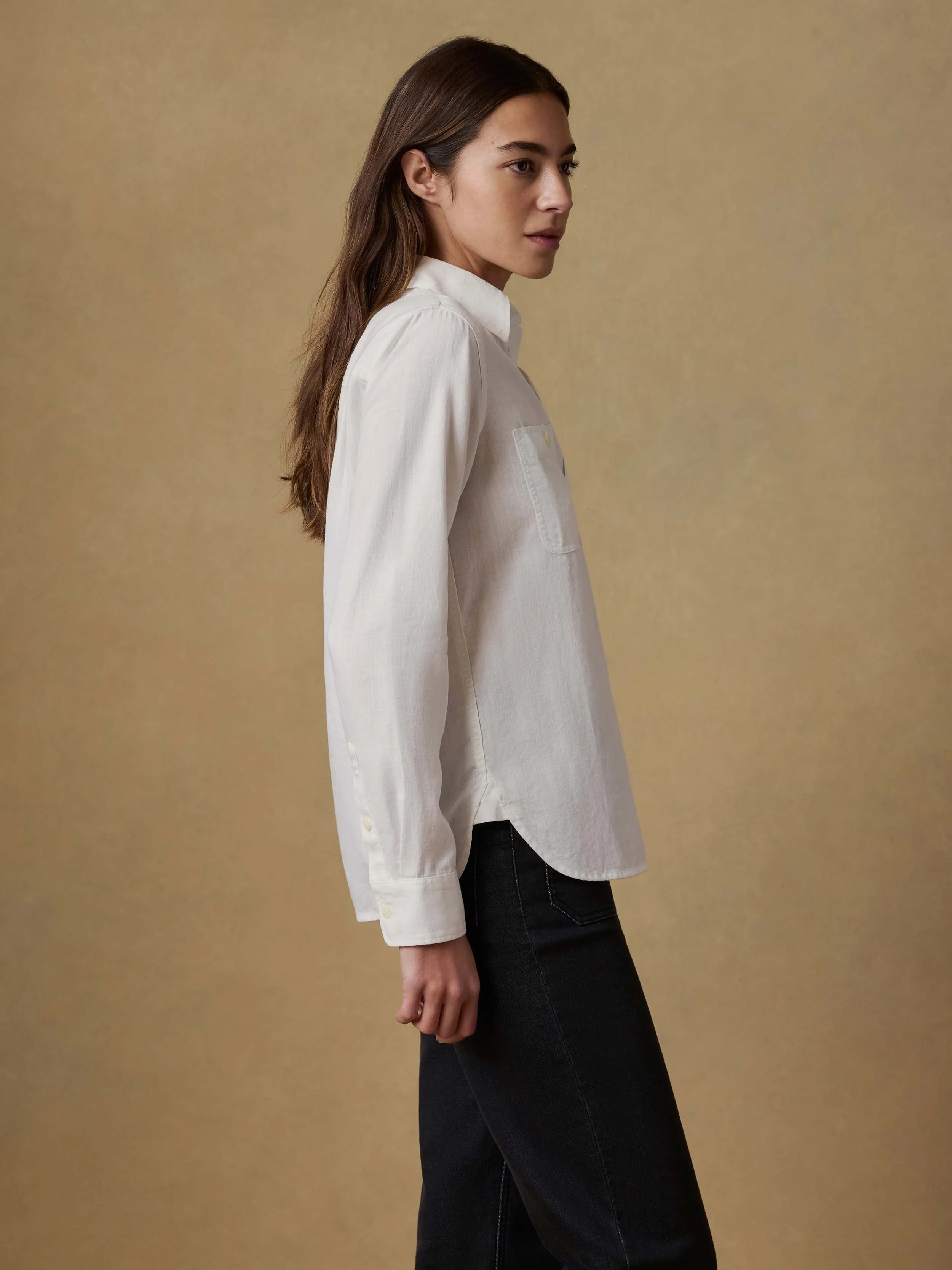 Tried & True Chambray Classic Shirt - White sold by Faherty product image thumbnail 3