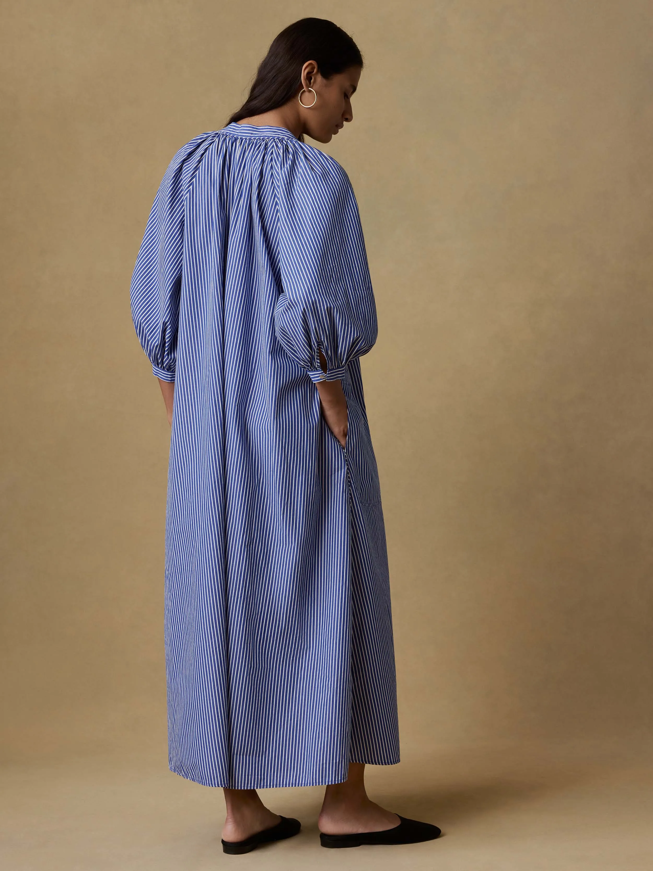 Coastal Poplin Kaia Dress - Endless Coast Stripe sold by Faherty product image thumbnail 4