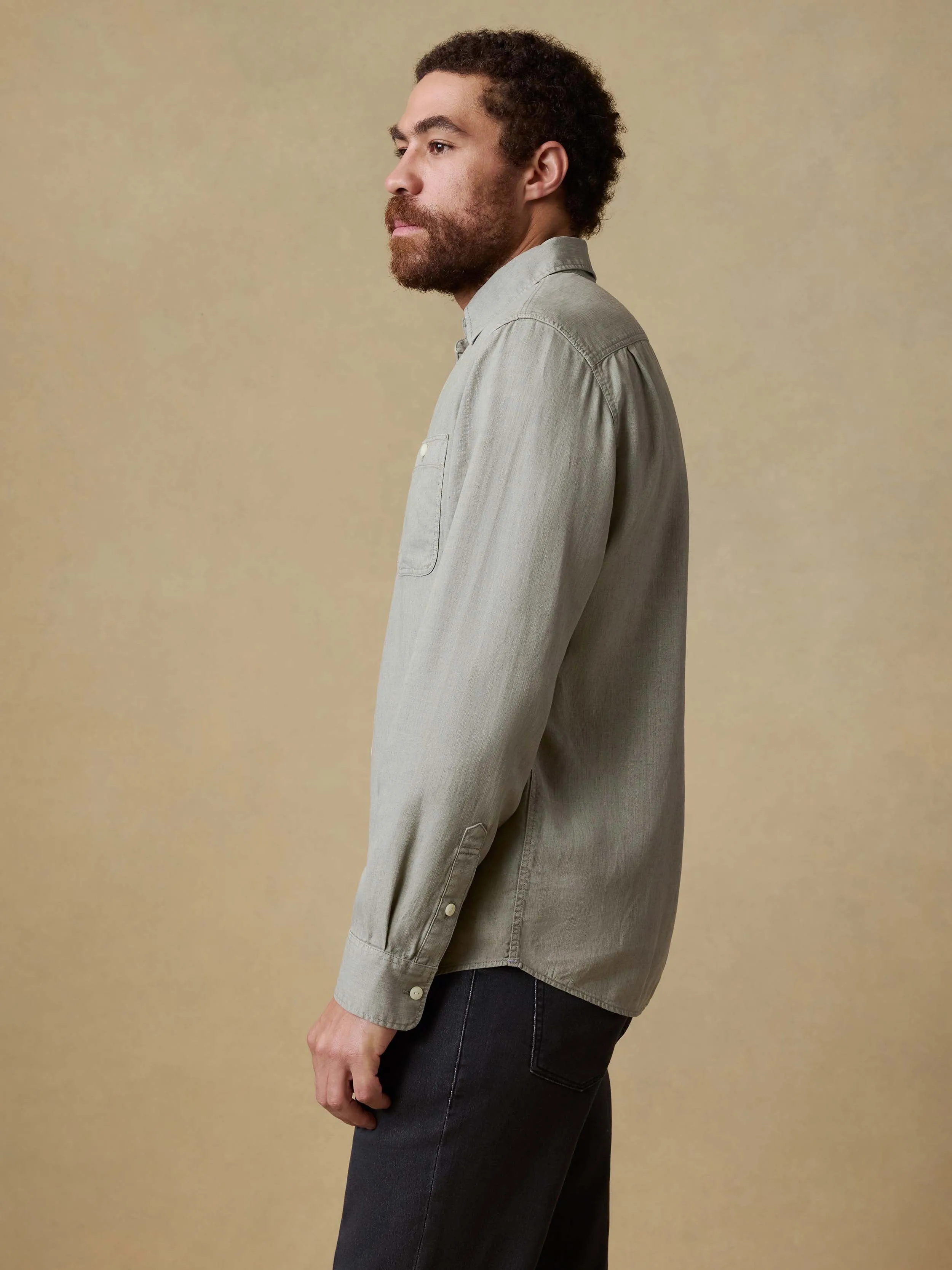 The Tried & True Chambray Workshirt - Coastal Sage sold by Faherty product image thumbnail 4