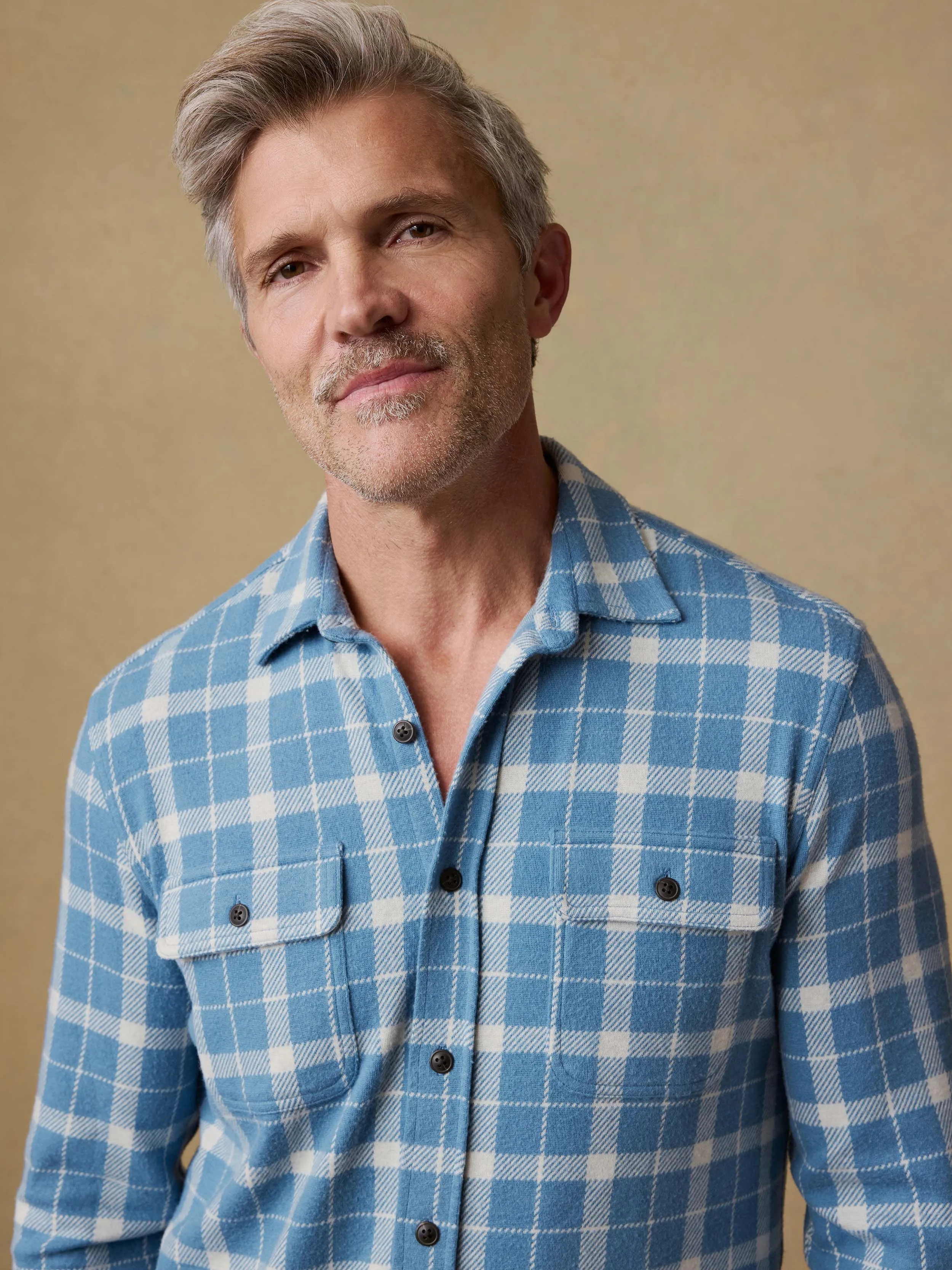 Legend™ Sweater Shirt - Blue Landing Plaid sold by Faherty product image thumbnail 4