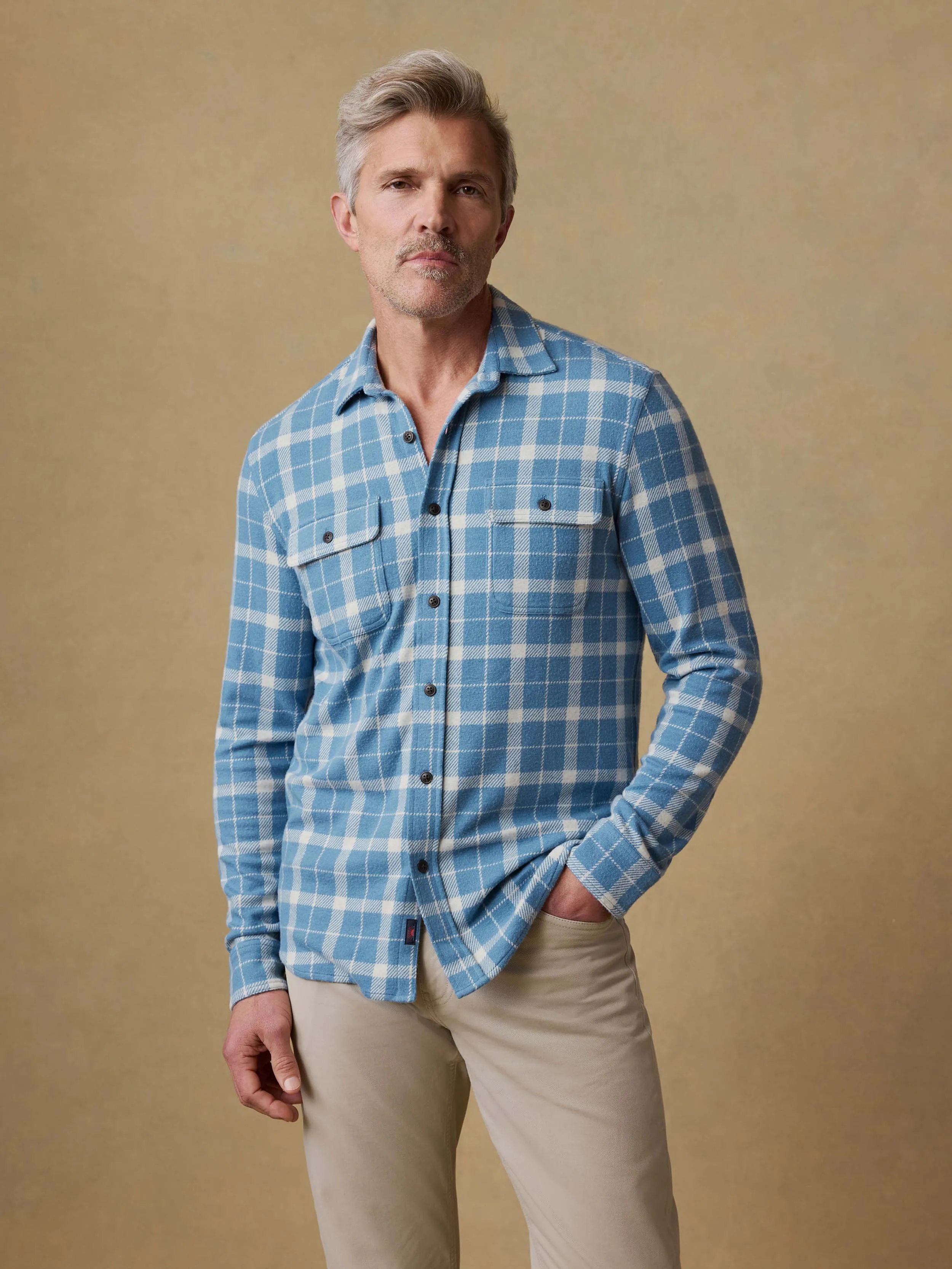 Legend™ Sweater Shirt - Blue Landing Plaid sold by Faherty