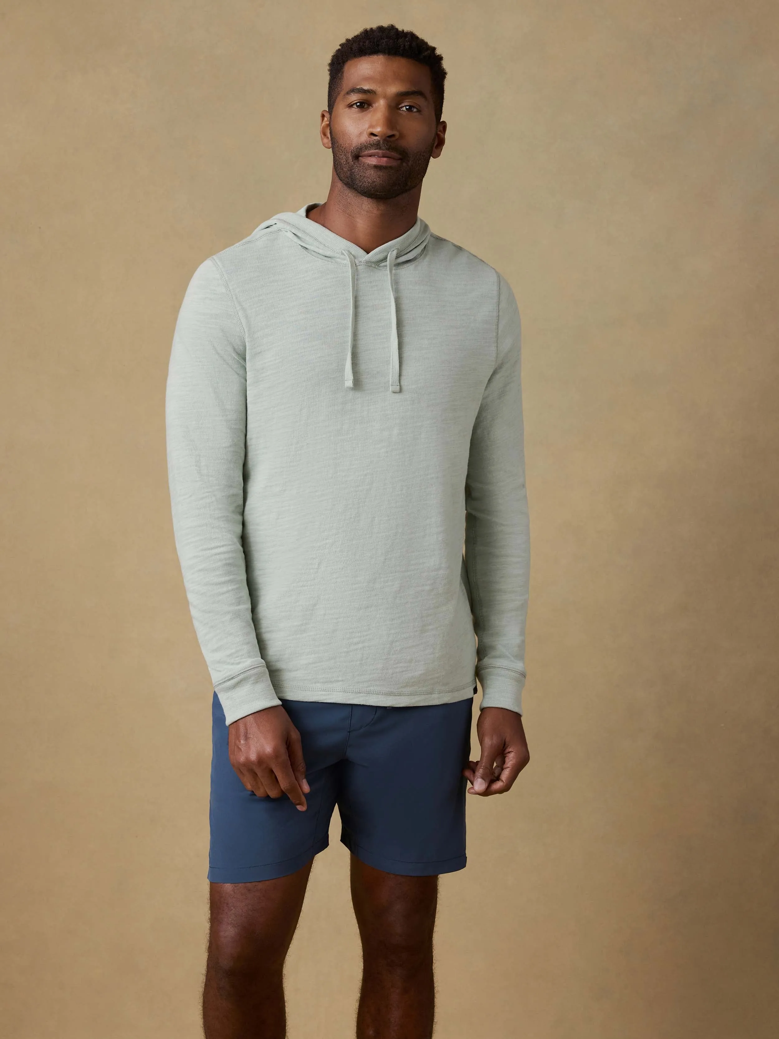 Sunwashed Midweight Organic Hoodie - Sea Break sold by Faherty