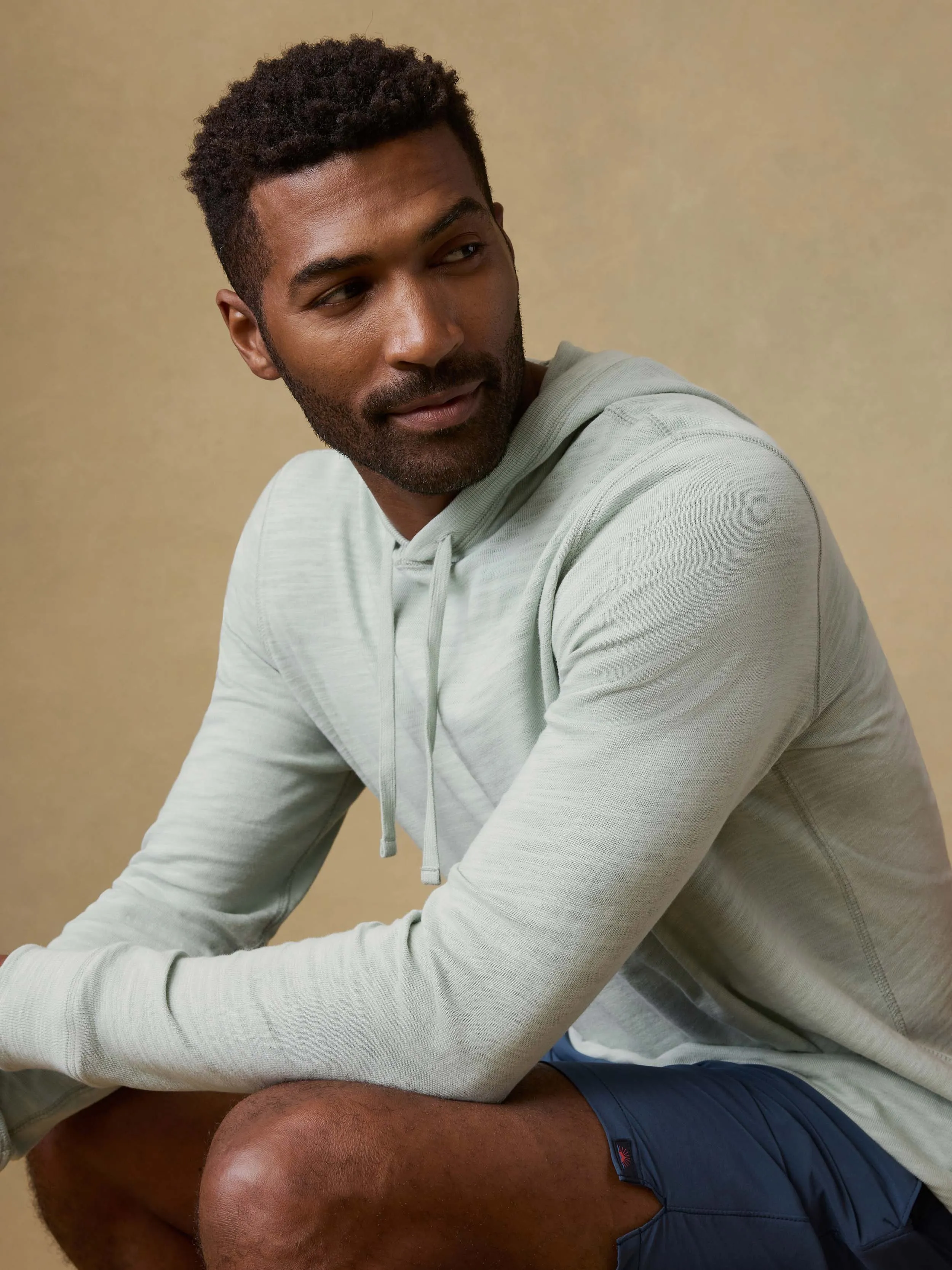 Sunwashed Midweight Organic Hoodie - Sea Break sold by Faherty product image thumbnail 2